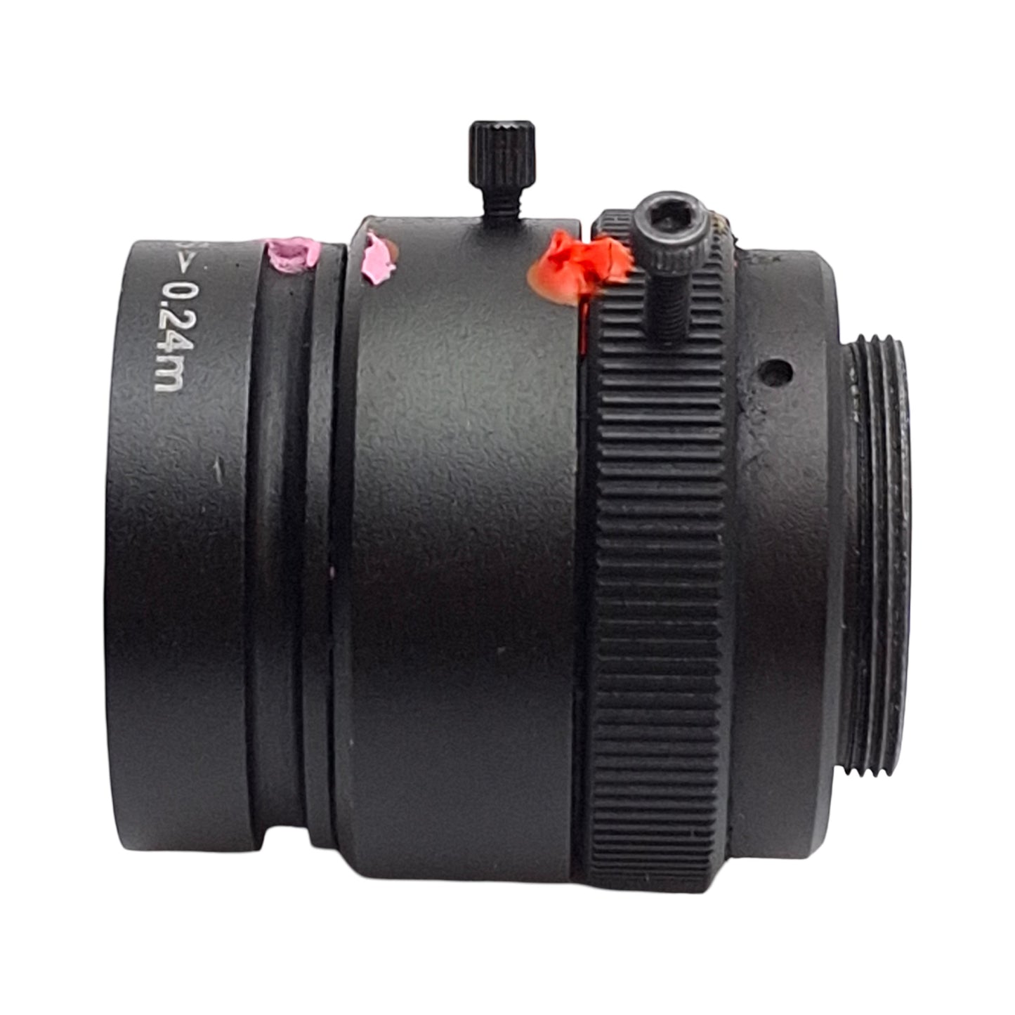 Used Edmund Optics 55-326 DG Series Fixed Focal Length Lens, 25mm FL, C-Mount, 240mm