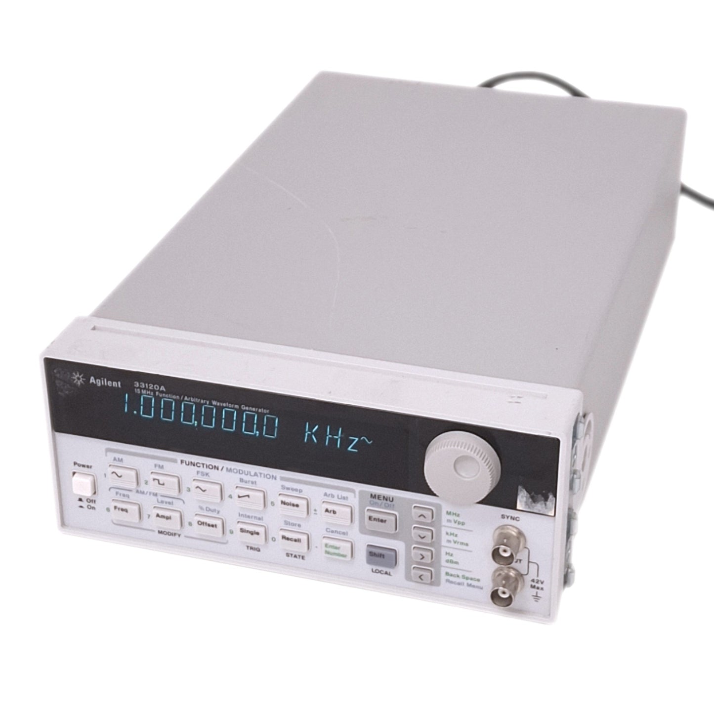 Used Agilent 33120A Function/Arbitrary Waveform Generator, 15MHz 12-bit 40MS/s 120VAC