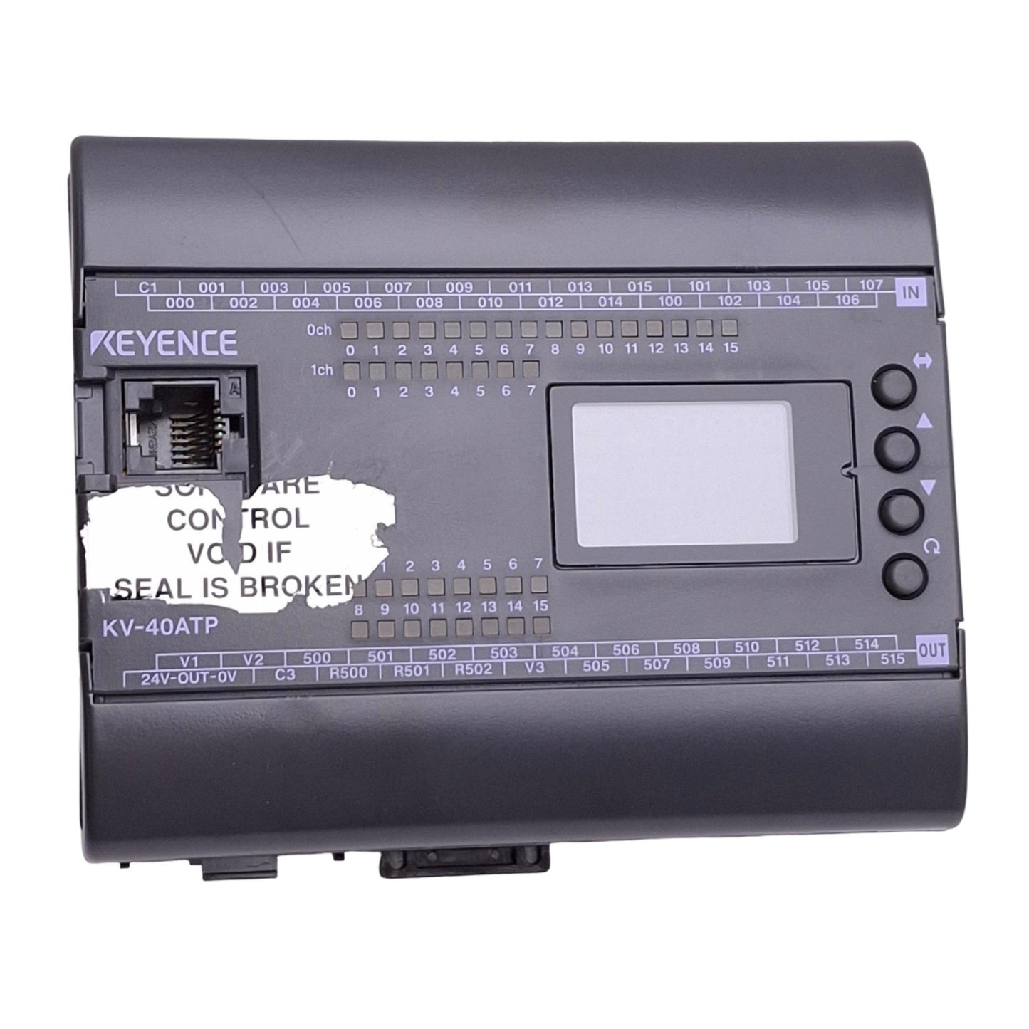Used Keyence KV-40ATP PLC Base Unit for Visual KV, 24 In, 16 Out, 100-240VAC