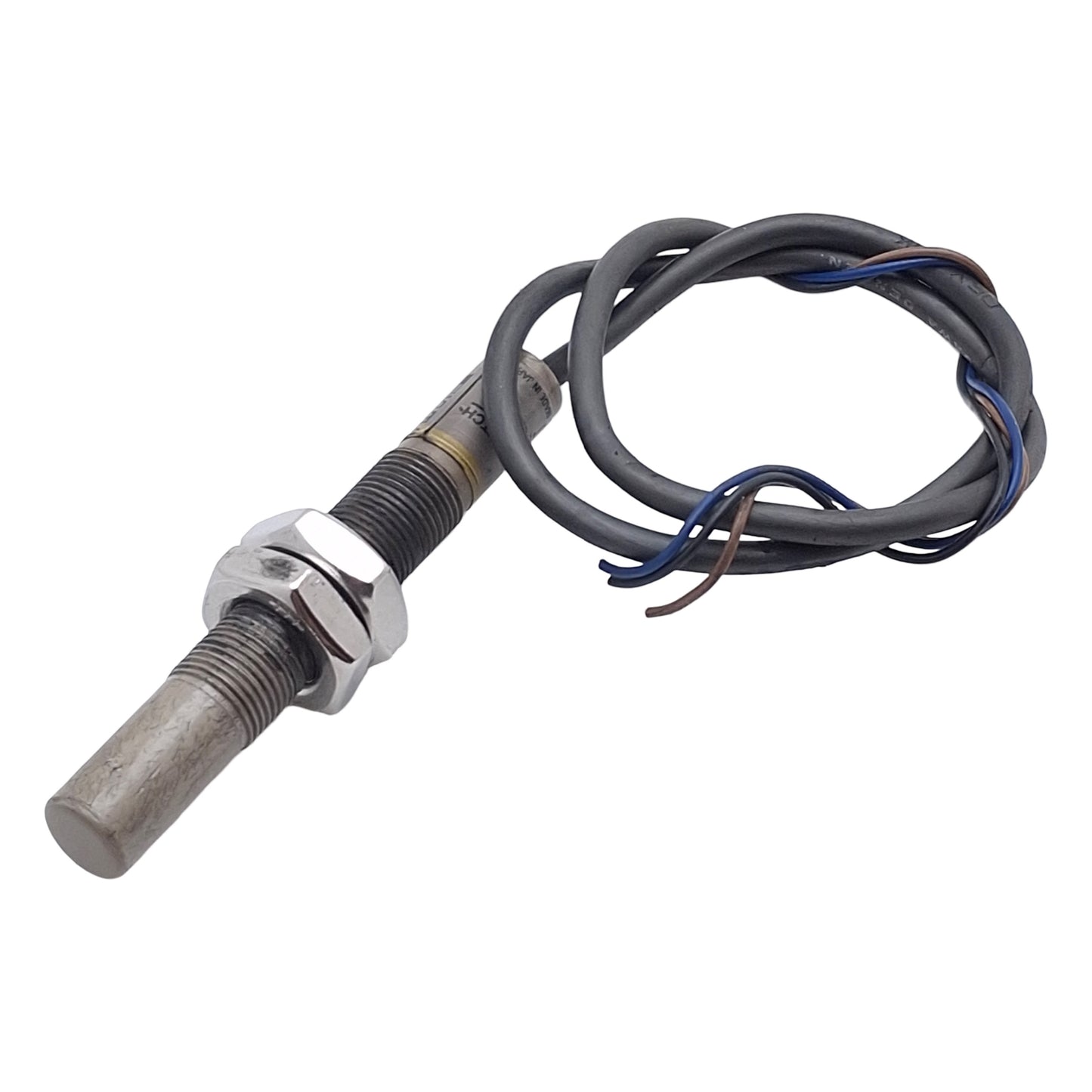 Used Omron E2K-X4ME1 Capacitive Proximity Sensor, NPN N/O, 4mm Range, 12-24VDC, M12