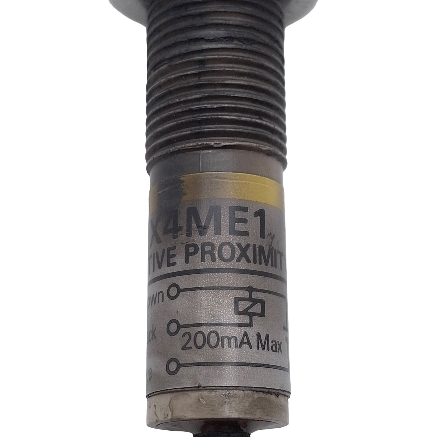 Used Omron E2K-X4ME1 Capacitive Proximity Sensor, NPN N/O, 4mm Range, 12-24VDC, M12