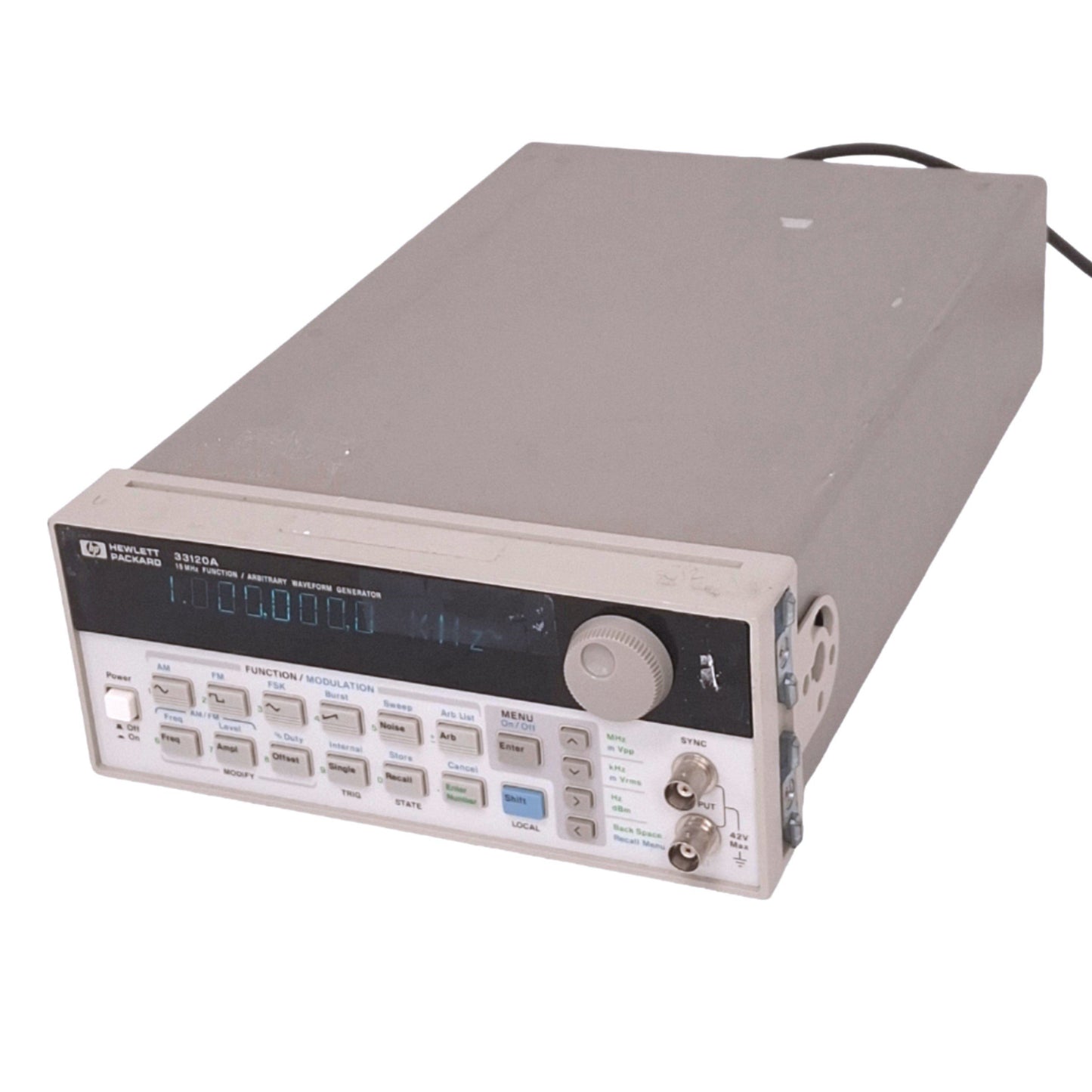 Used HP 33120A Function/Arbitrary Waveform Generator, 15MHz 12-bit 40MS/s 120VAC