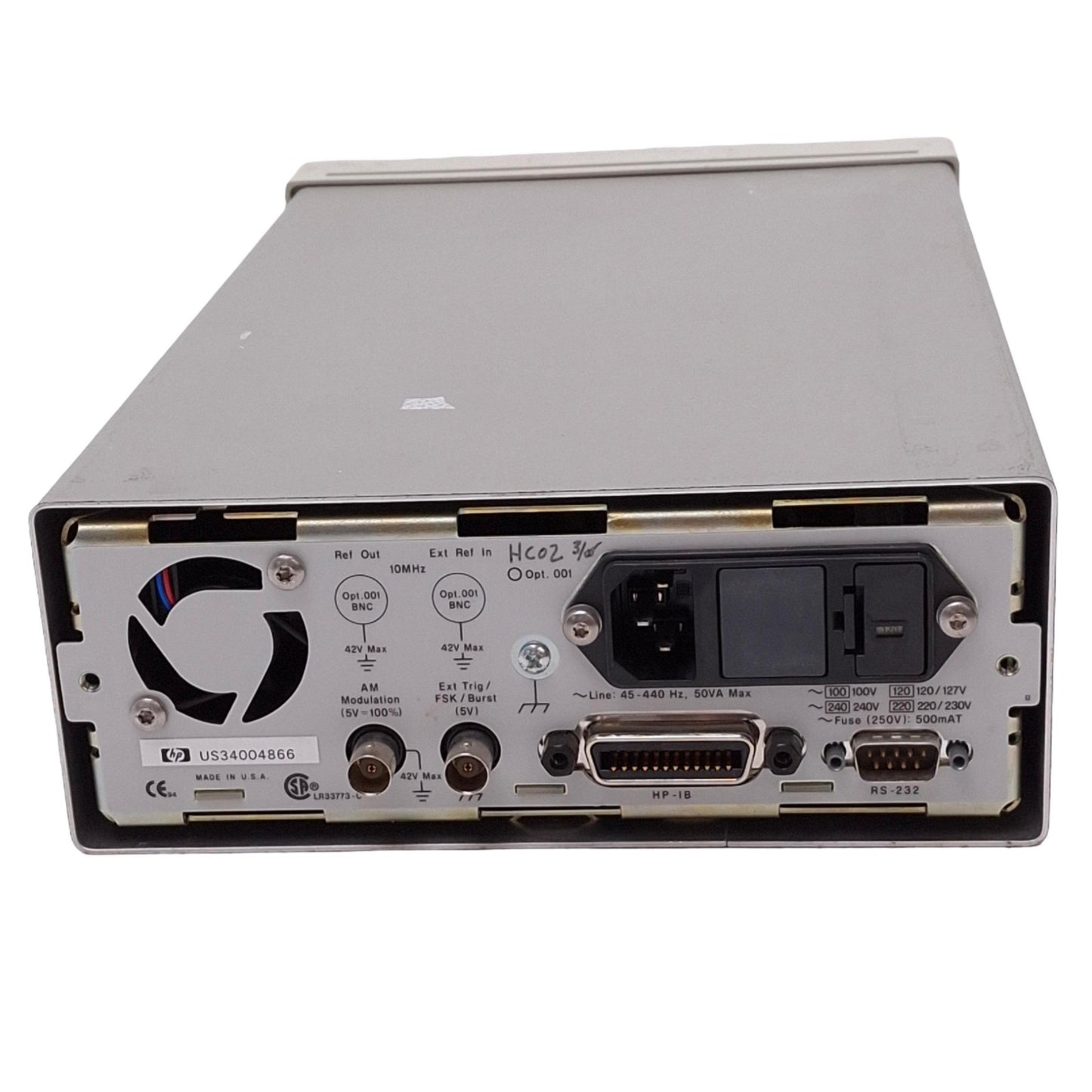 Used HP 33120A Function/Arbitrary Waveform Generator, 15MHz 12-bit 40MS/s 120VAC