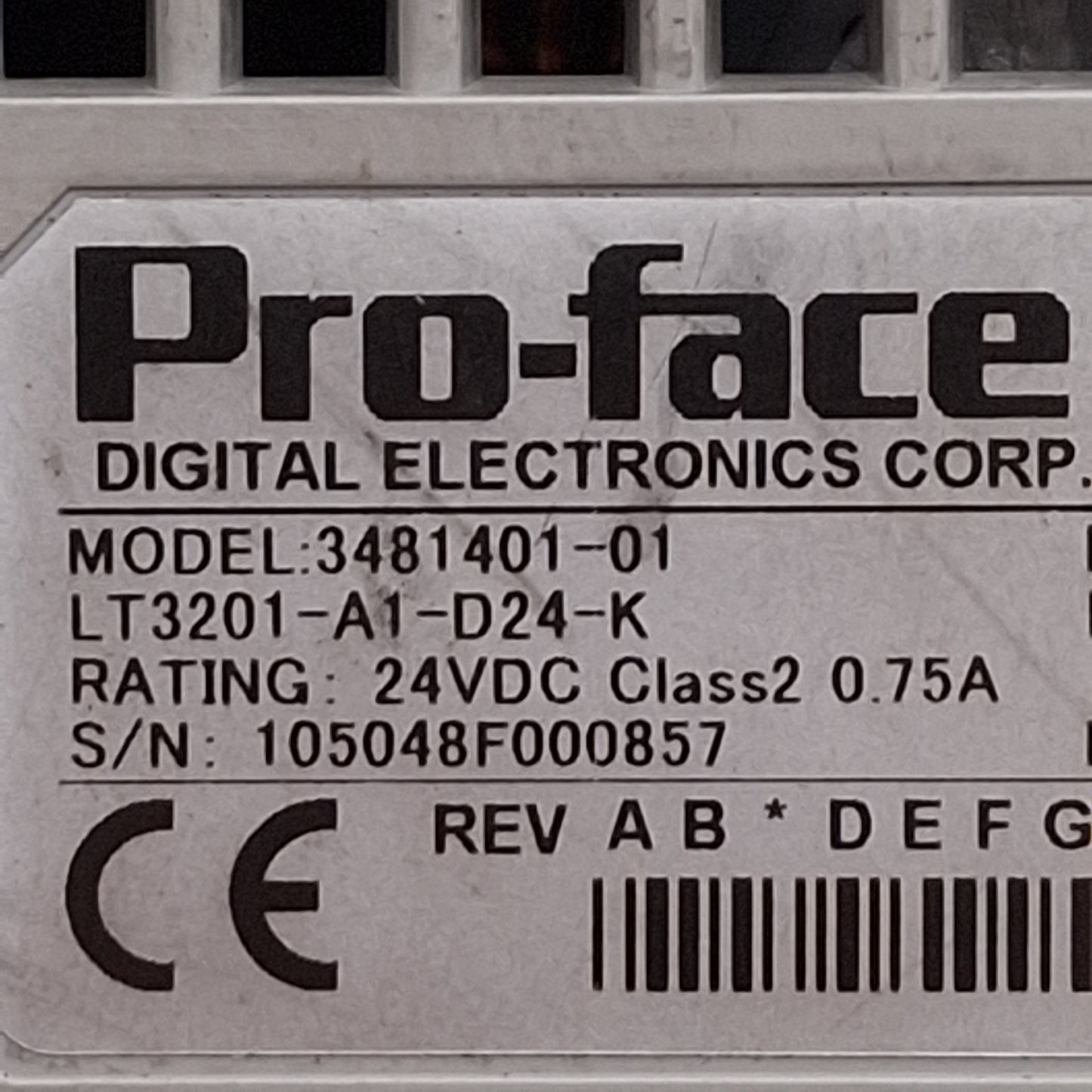 Used Pro-Face LT3201-A1-D24-K Touchscreen HMI, 3.8in 320x240 LCD Display, 24VDC