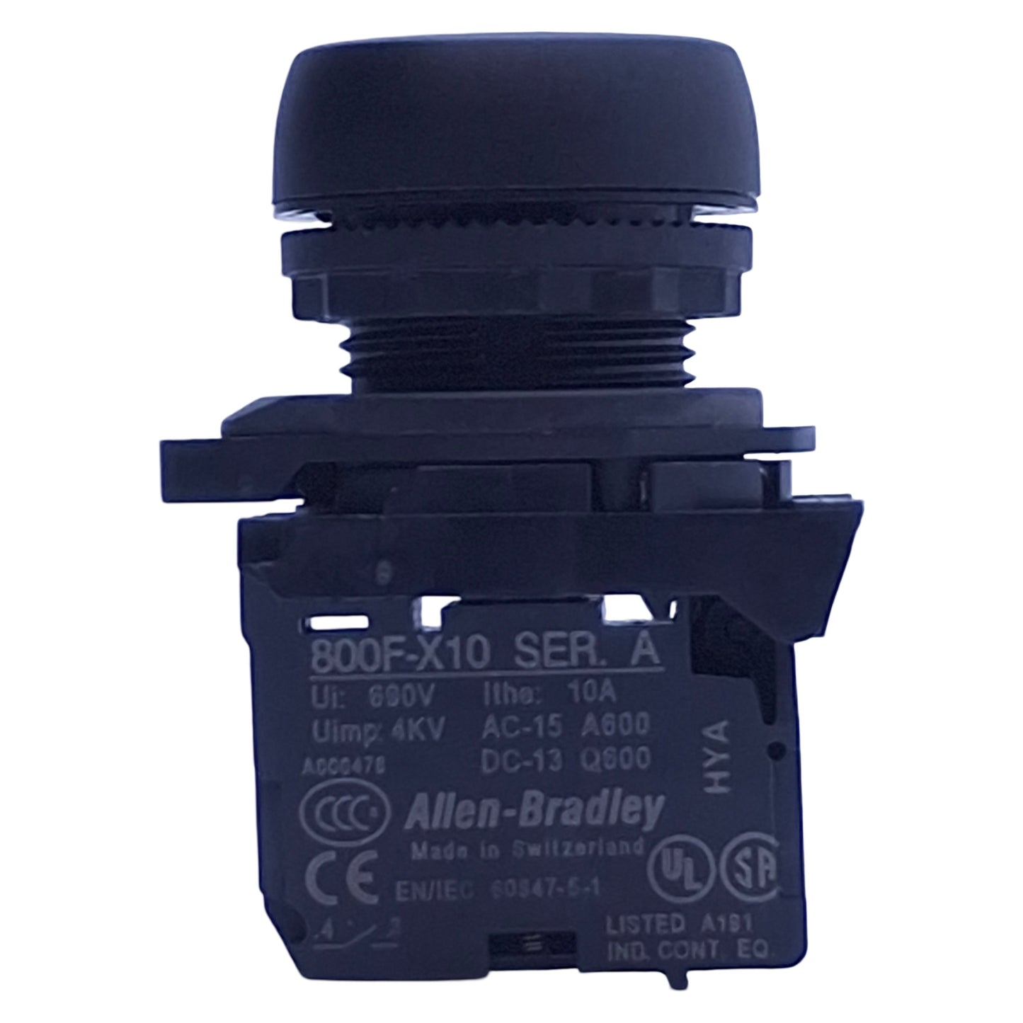 Used Allen Bradley 800FP-F2 Black Non-Illuminated Momentary Push Button ø22mm, 1NO