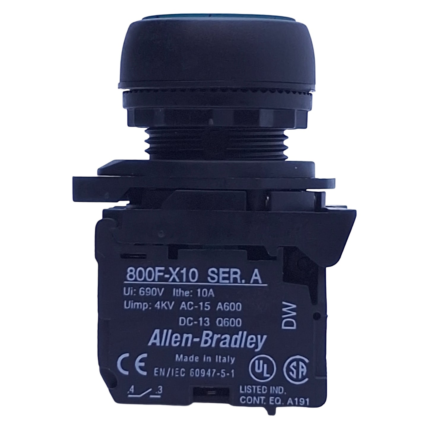 Used Allen Bradley 800FP-LF3 Green Illuminated Momentary Push Button ø22mm, 1NO