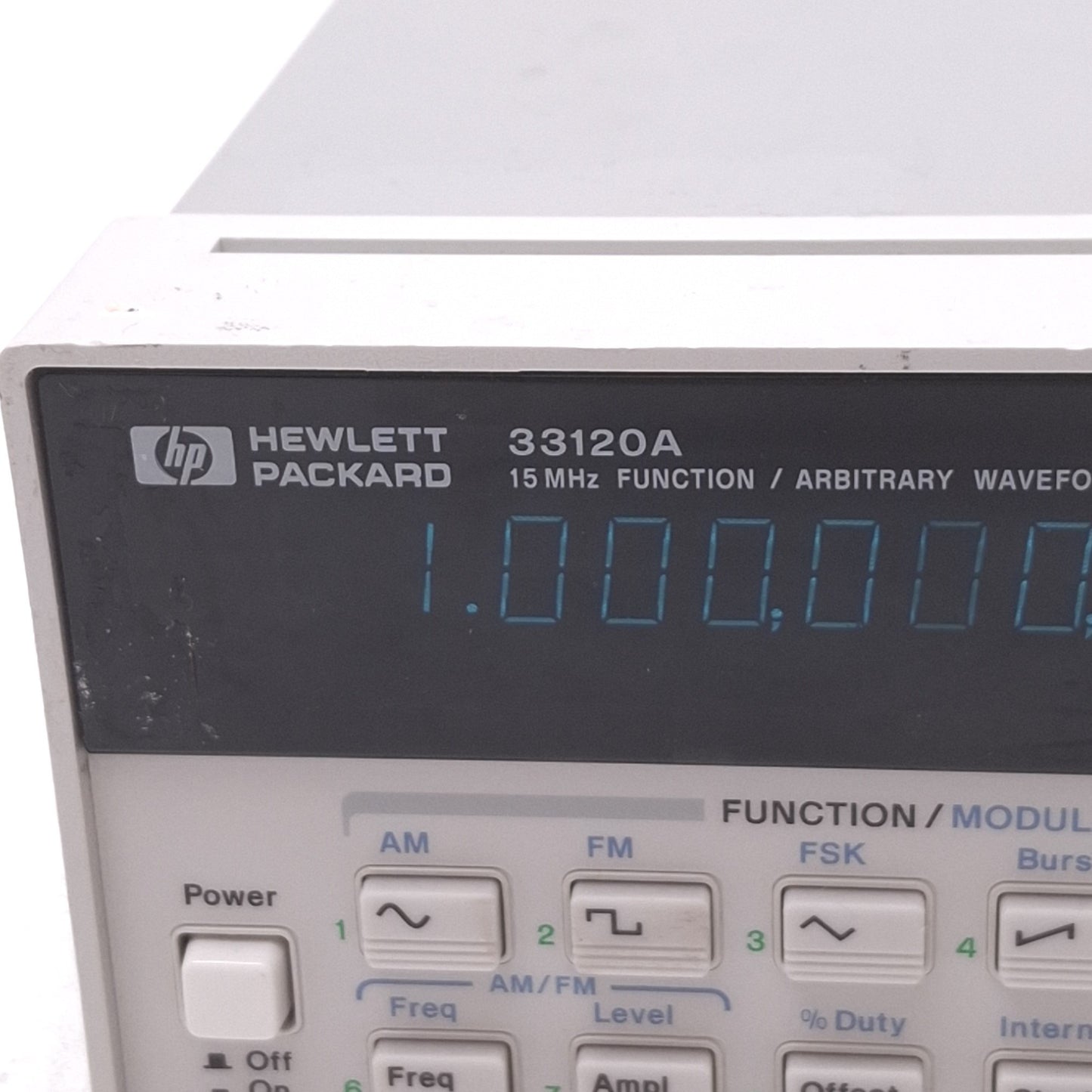 Used HP 33120A Opt.001 Function/Arbitrary Waveform Generator, 15MHz 40MS/s, 120VAC