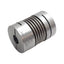 Used Gerwah DKN 20/32-8-3/8 Metal Bellows Coupling, 25mm OD, 8mm & 3/8" Bores, 32mm L