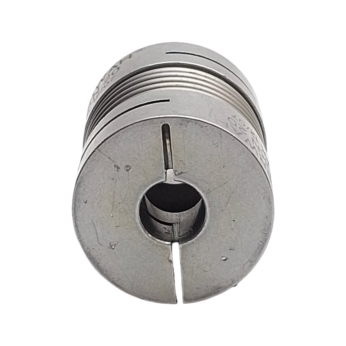 Used Gerwah DKN 20/32-8-3/8 Metal Bellows Coupling, 25mm OD, 8mm & 3/8" Bores, 32mm L