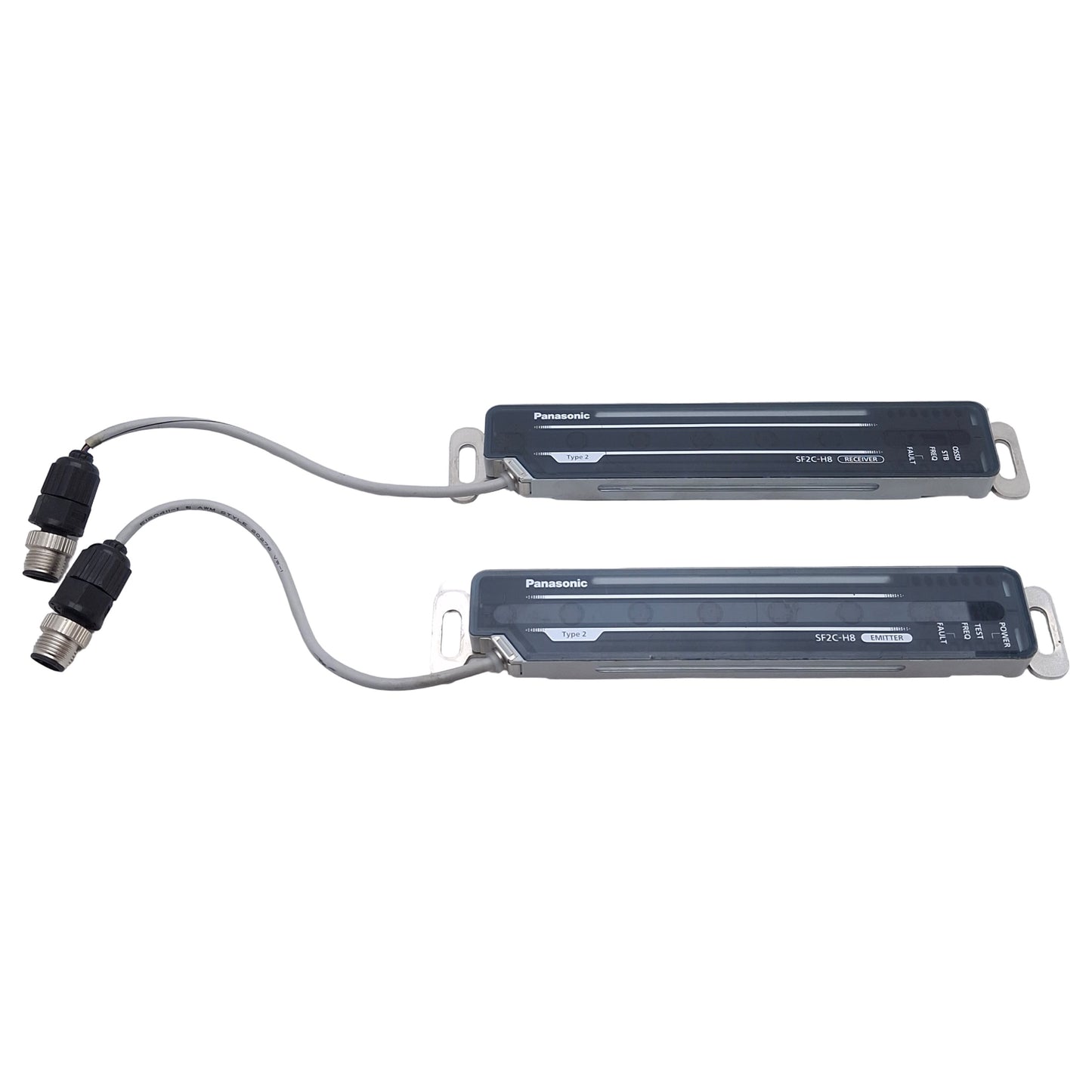 Used Panasonic SF2C-H8-N E / SF2C-H8-N D Light Curtain Emitter & Receiver, 24VDC