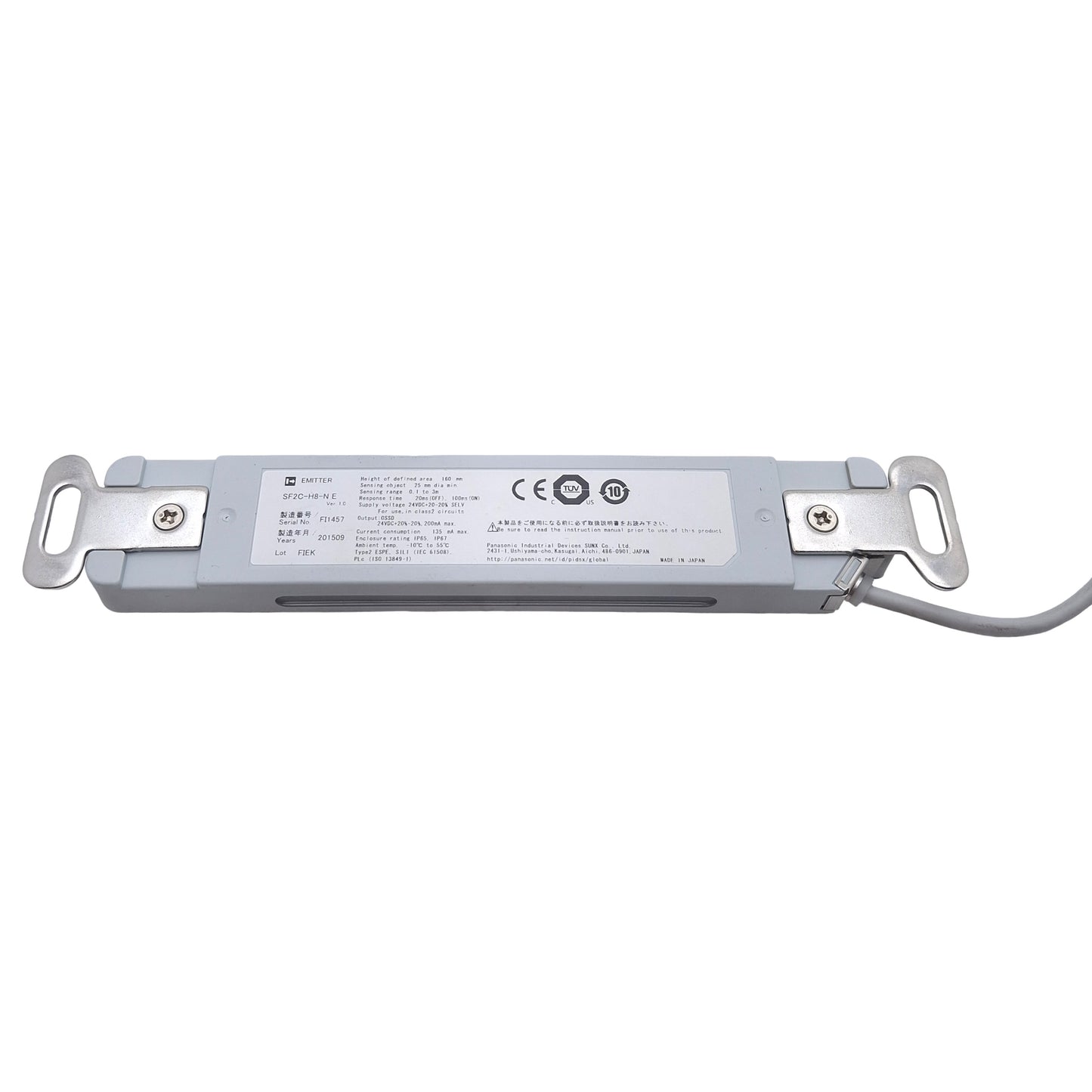 Used Panasonic SF2C-H8-N E / SF2C-H8-N D Light Curtain Emitter & Receiver, 24VDC