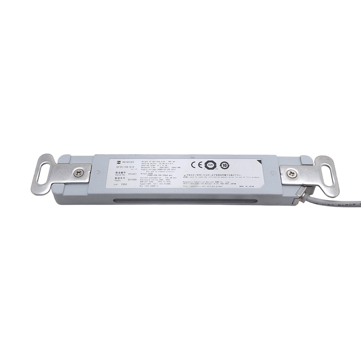 Used Panasonic SF2C-H8-N E / SF2C-H8-N D Light Curtain Emitter & Receiver, 24VDC