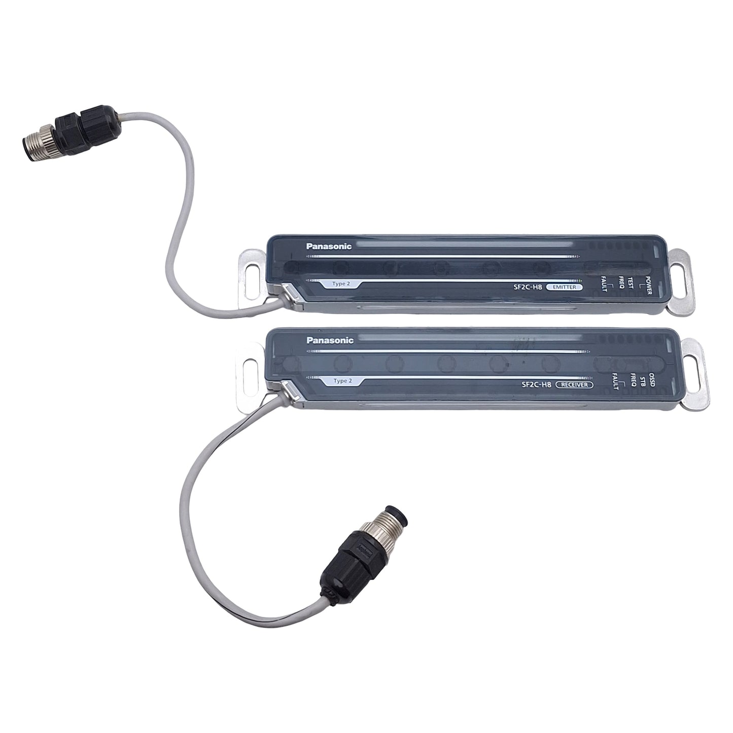 Used Panasonic SF2C-H8-P E / SF2C-H8-P D Light Curtain Emitter & Receiver, 24VDC