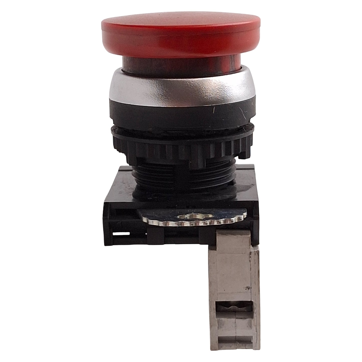 Used Baco L21AC01-3E01 Red Momentary Pushbutton, ø32mm Mushroom, Chrome Bezel, 1NC