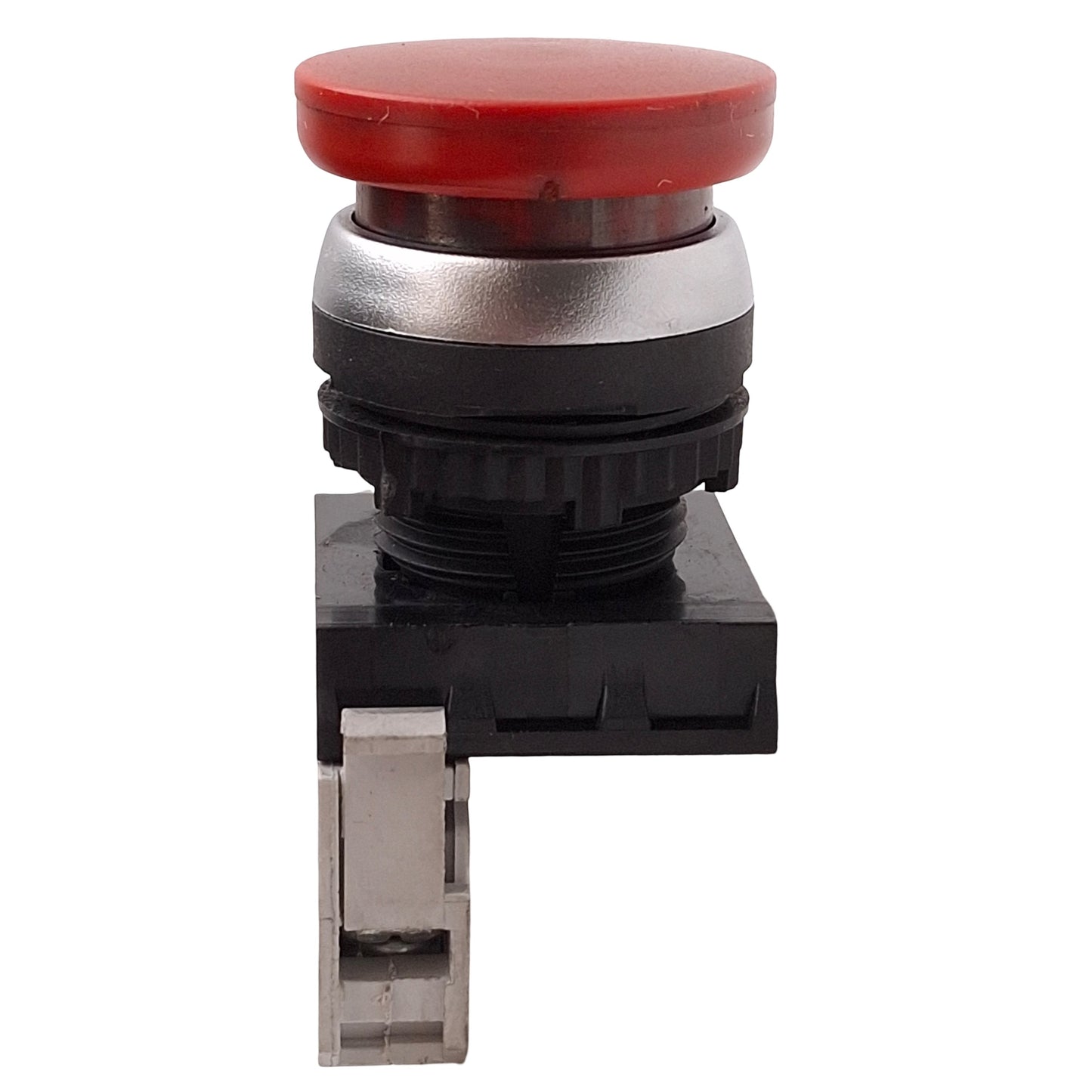 Used Baco L21AC01-3E01 Red Momentary Pushbutton, ø32mm Mushroom, Chrome Bezel, 1NC