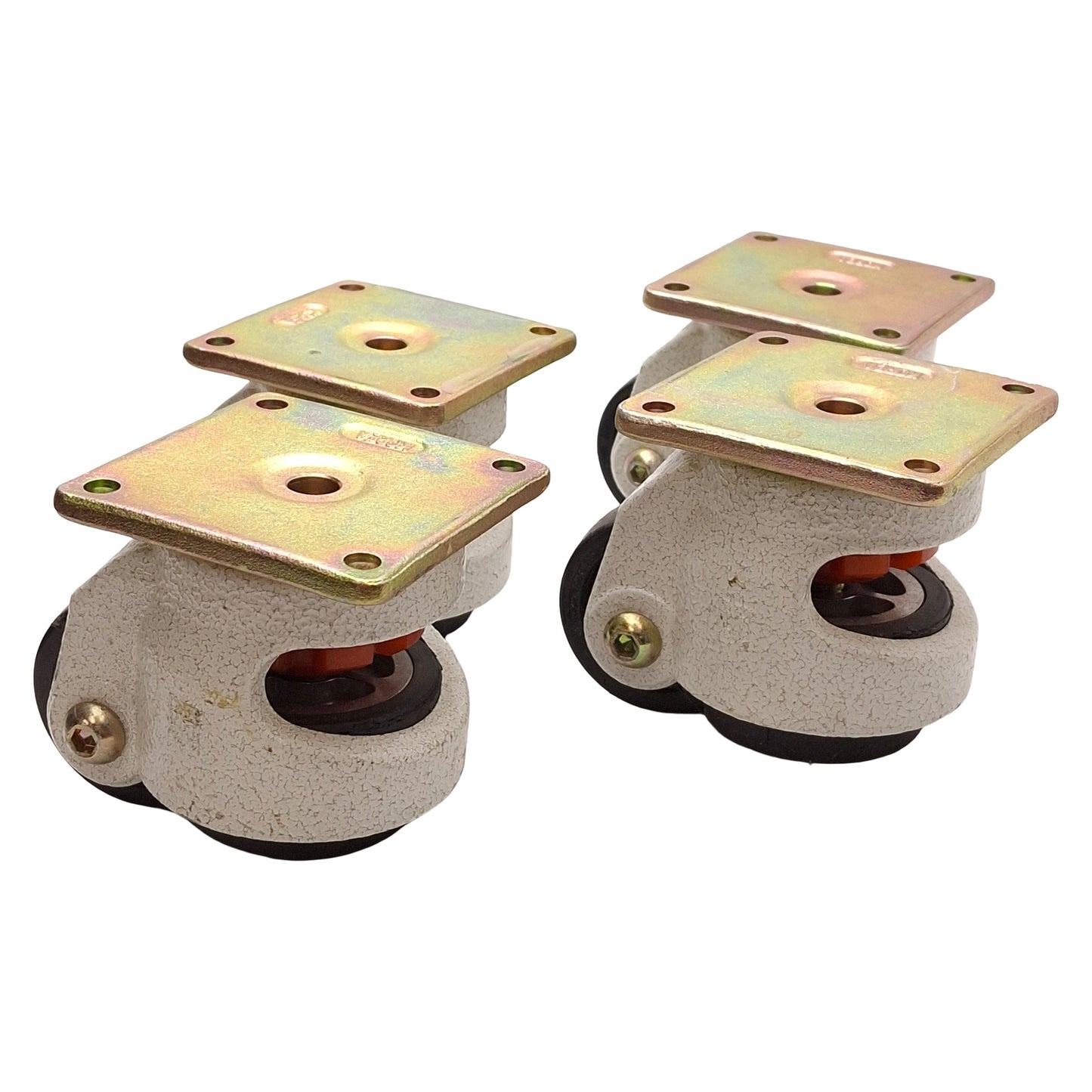 Used Lot of 4 PPI KC60F Leveling Caster ø2in Wheel, 2-7/8 x 2-7/8in Top Plate, 550lbs