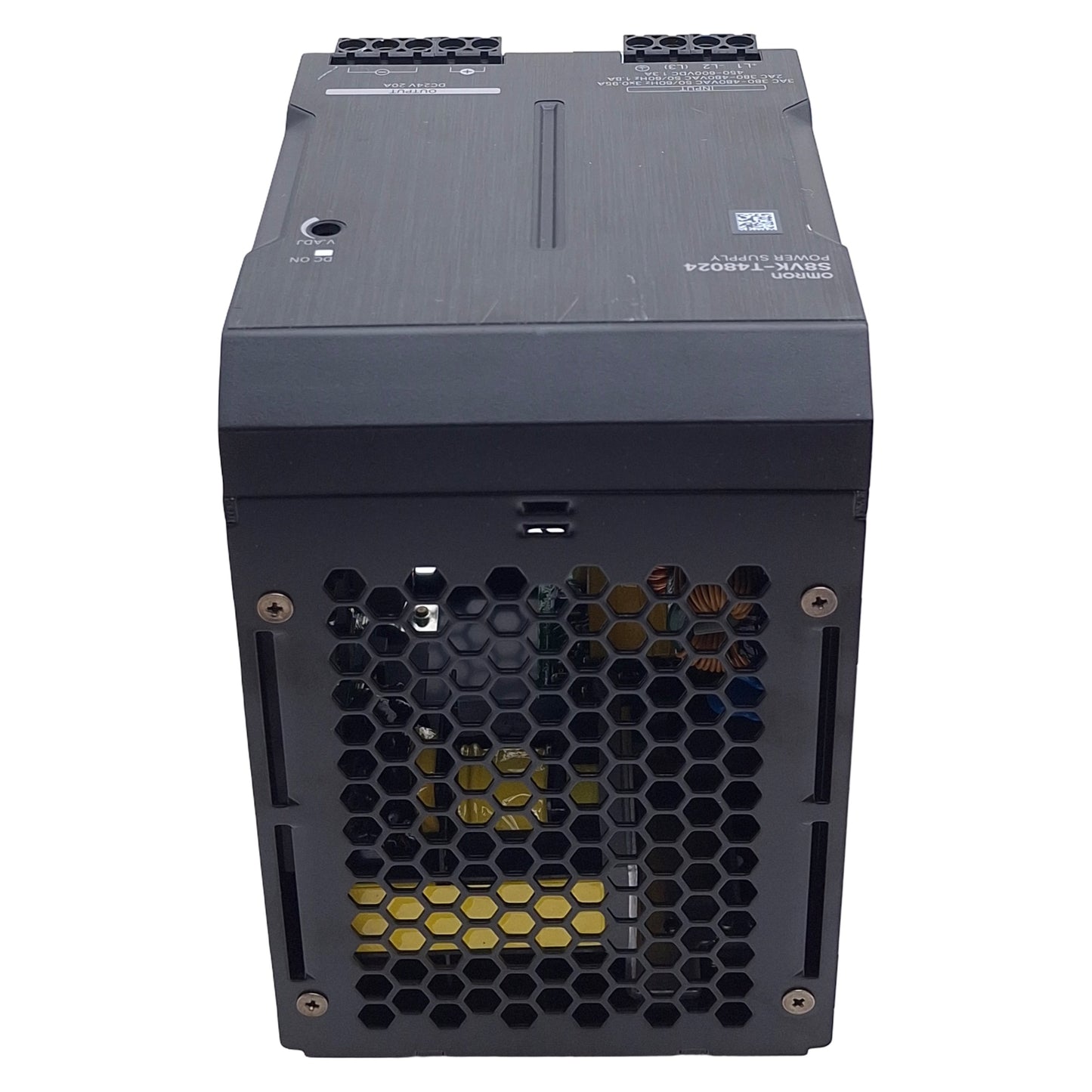 Used Omron S8VK-T48024 Switching Power Supply, 380-480VAC In, 20A 24VDC Out, DIN Rail