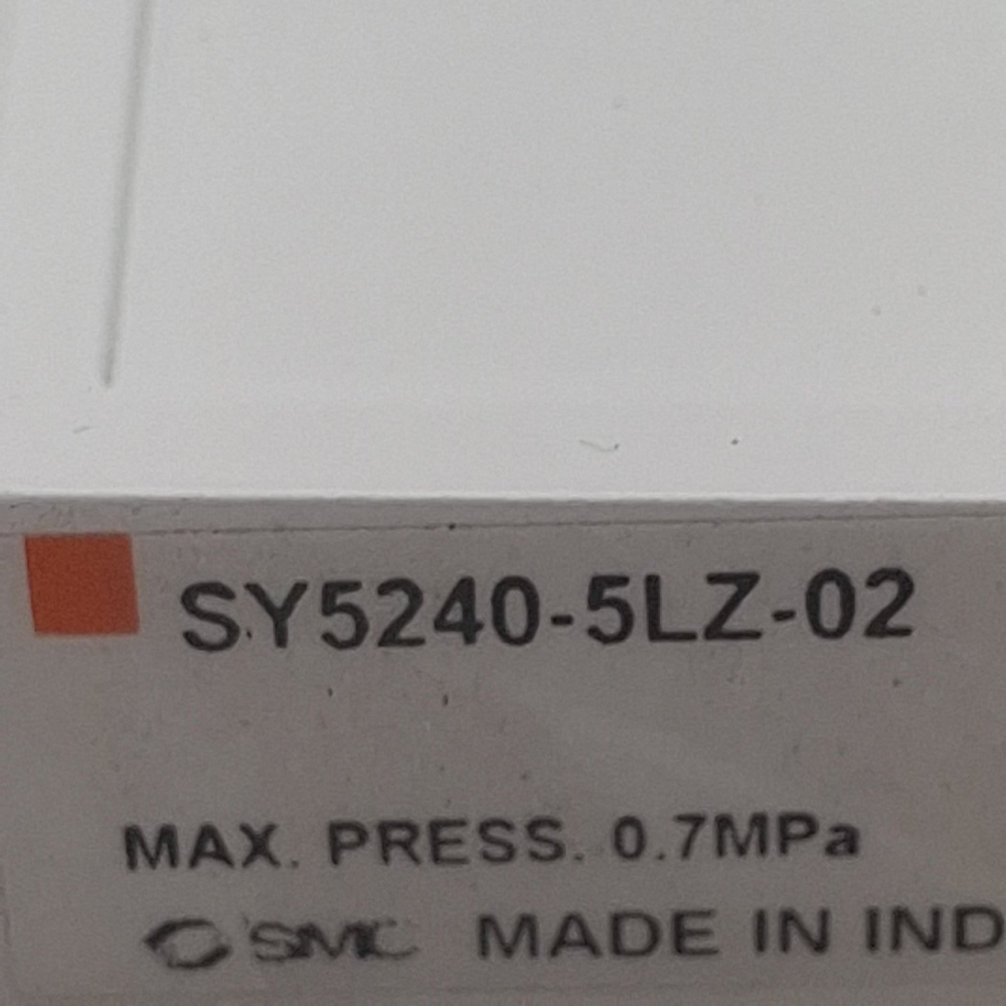 Used SMC SY5240-5LZ-02 Solenoid Valve, 2-Way, 0.7MPa, 24VDC Coil *No Sub-Plate Mount*
