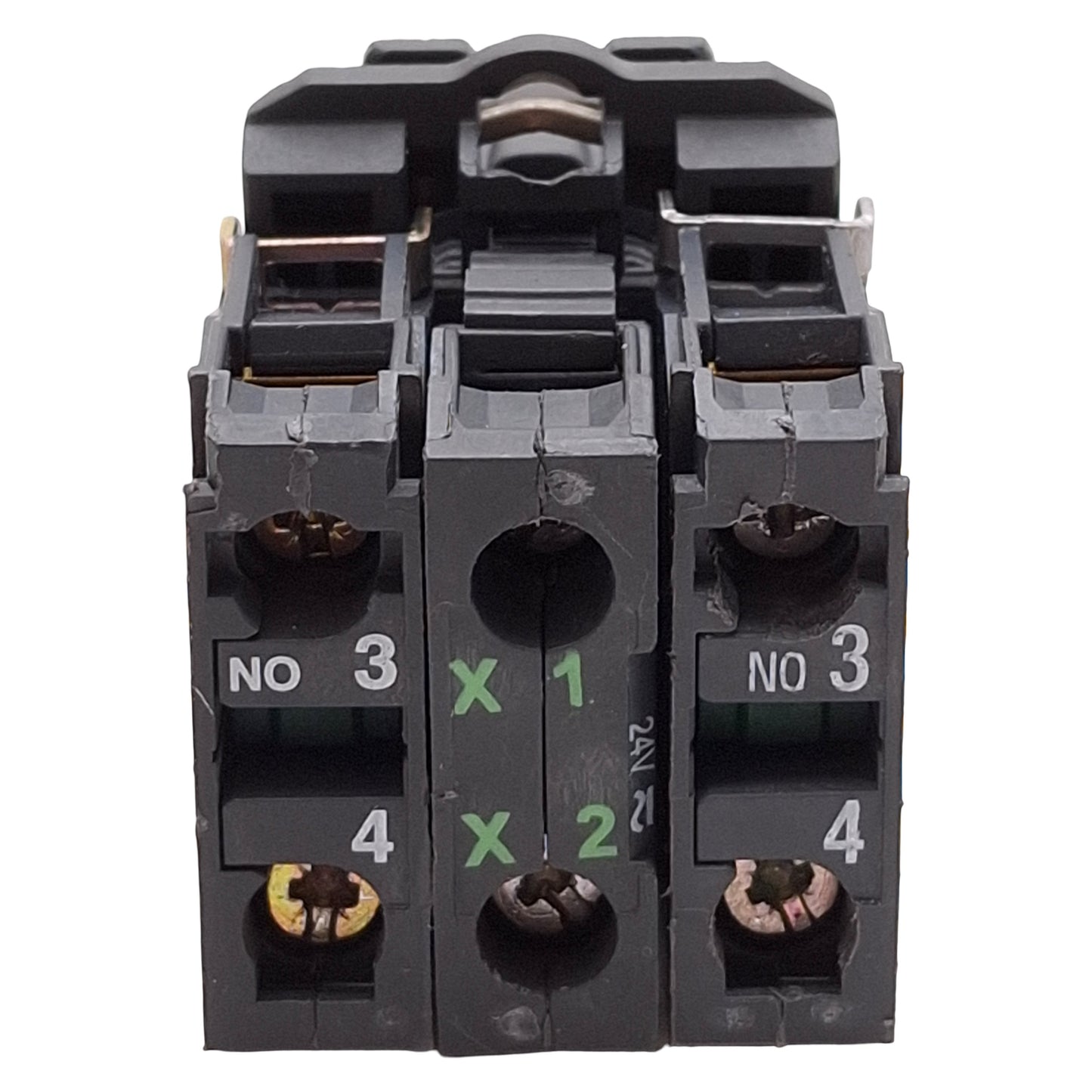 Used Schneider Electric XB5AW33B3 Green Illuminated Momentary Pushbutton, 2NO, 24V