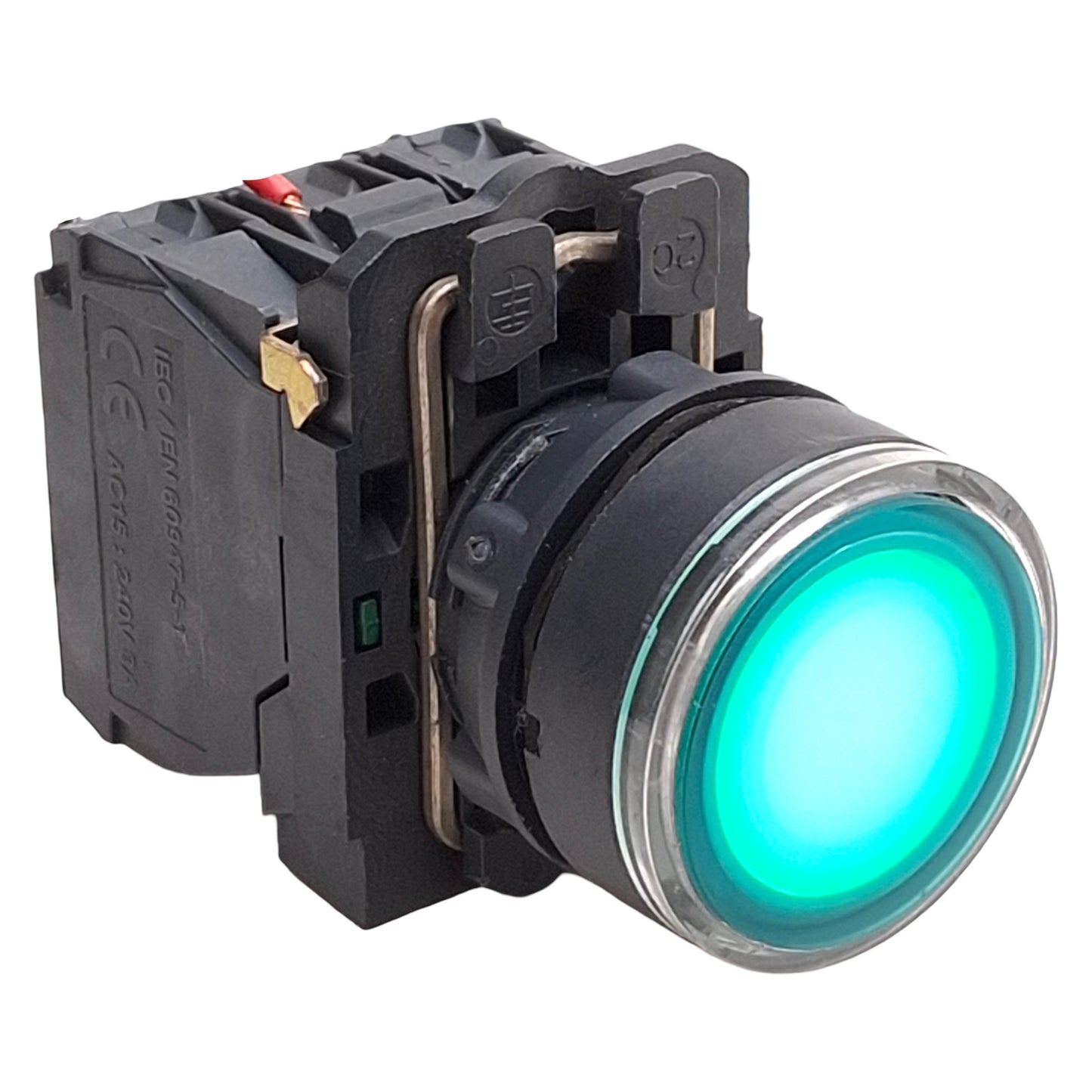 Used Schneider Electric XB5AW33B3 Green Illuminated Momentary Pushbutton, 2NO, 24V