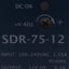 Used Mean Well SDR-75-12 Power Supply, 100-240VAC In, 6.3A 12VDC Out, Screw Mount