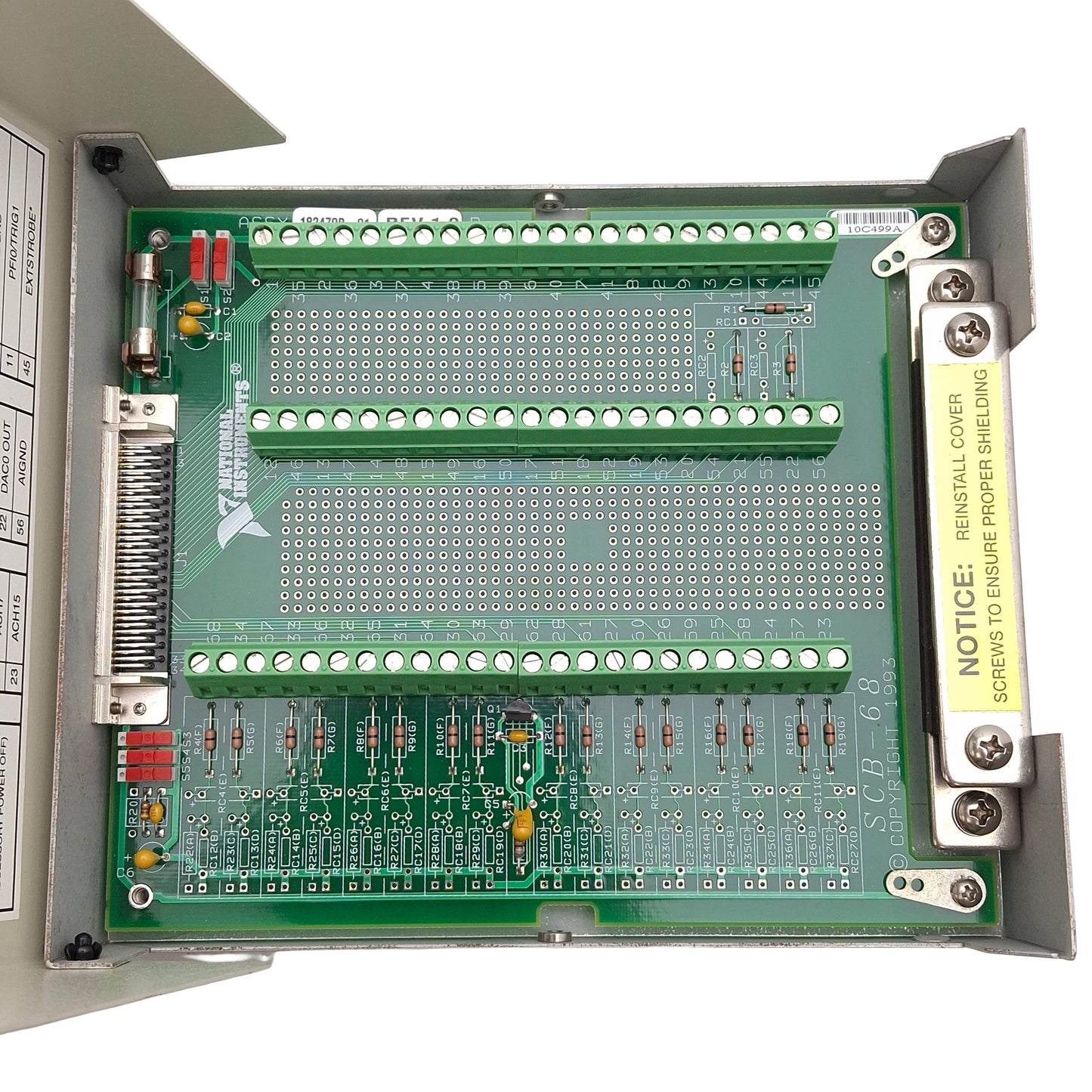 Used National Instruments SCB-68 Shielded I/O Connector Terminal Block, SCSI 68-Pin