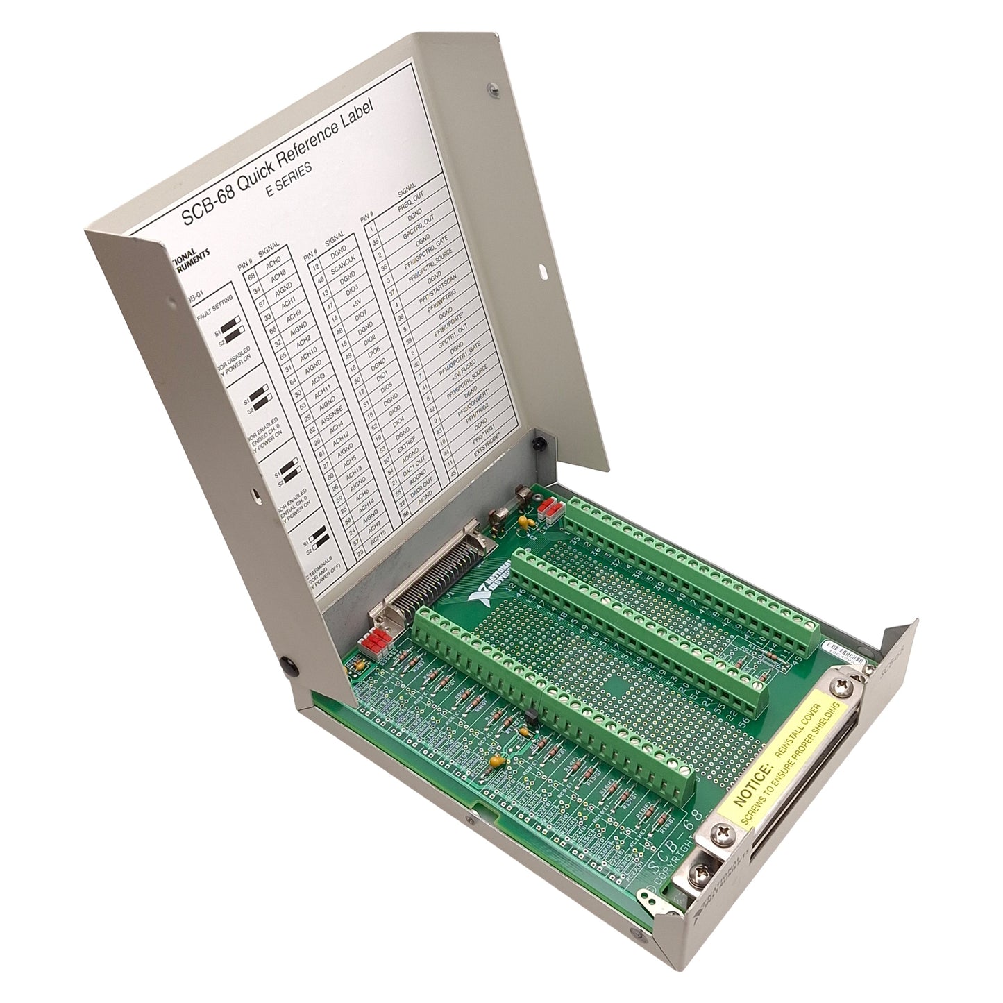 Used National Instruments SCB-68 Shielded I/O Connector Terminal Block, SCSI 68-Pin