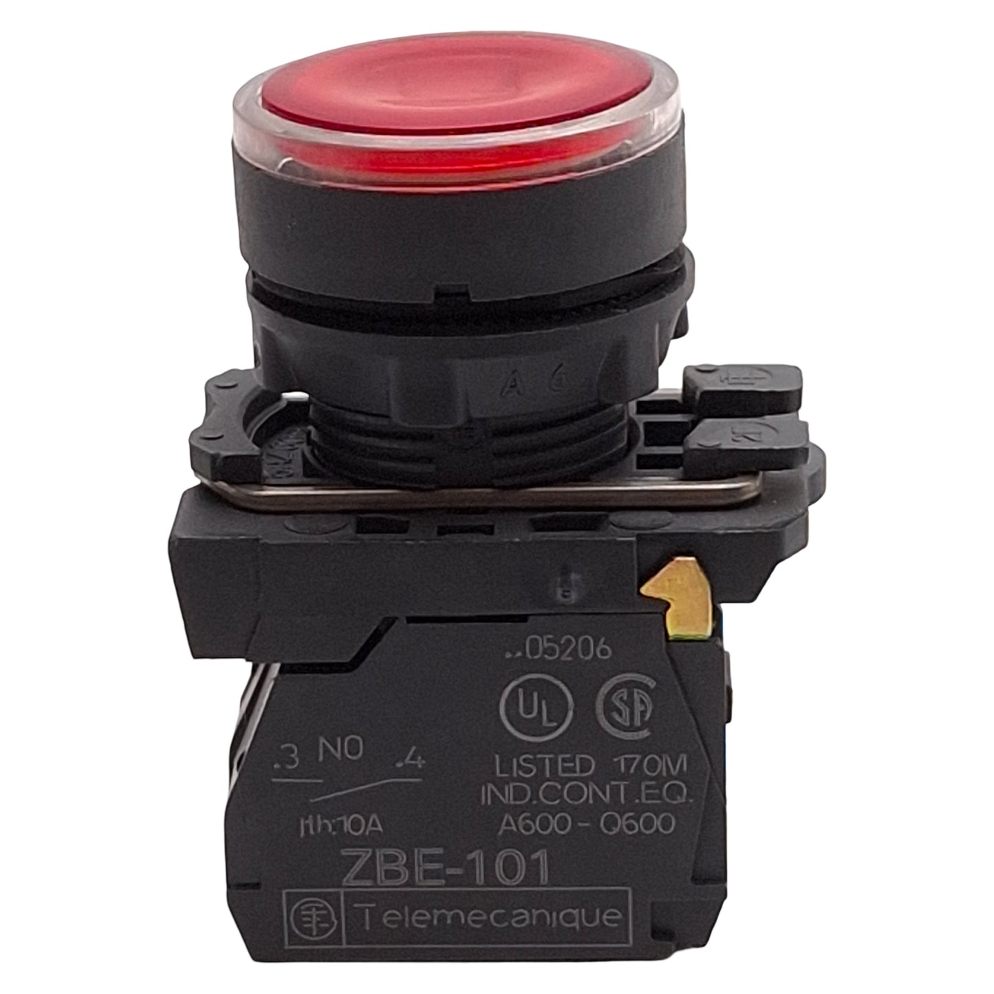 Used Schneider Electric XB5AW34B5 Green Illuminated Momentary Pushbutton, 1NO+1NC 24V