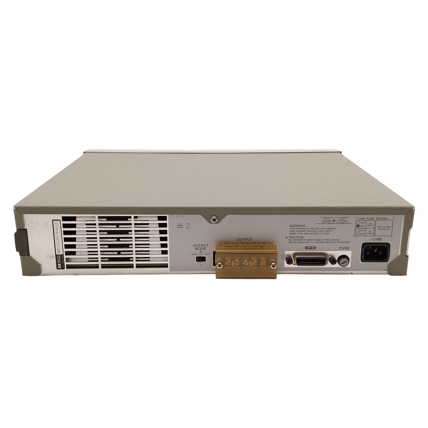Used HP 6632A System DC Power Supply, 100W, 0-20VDC 0-5A Output, 120VAC *No Feet*
