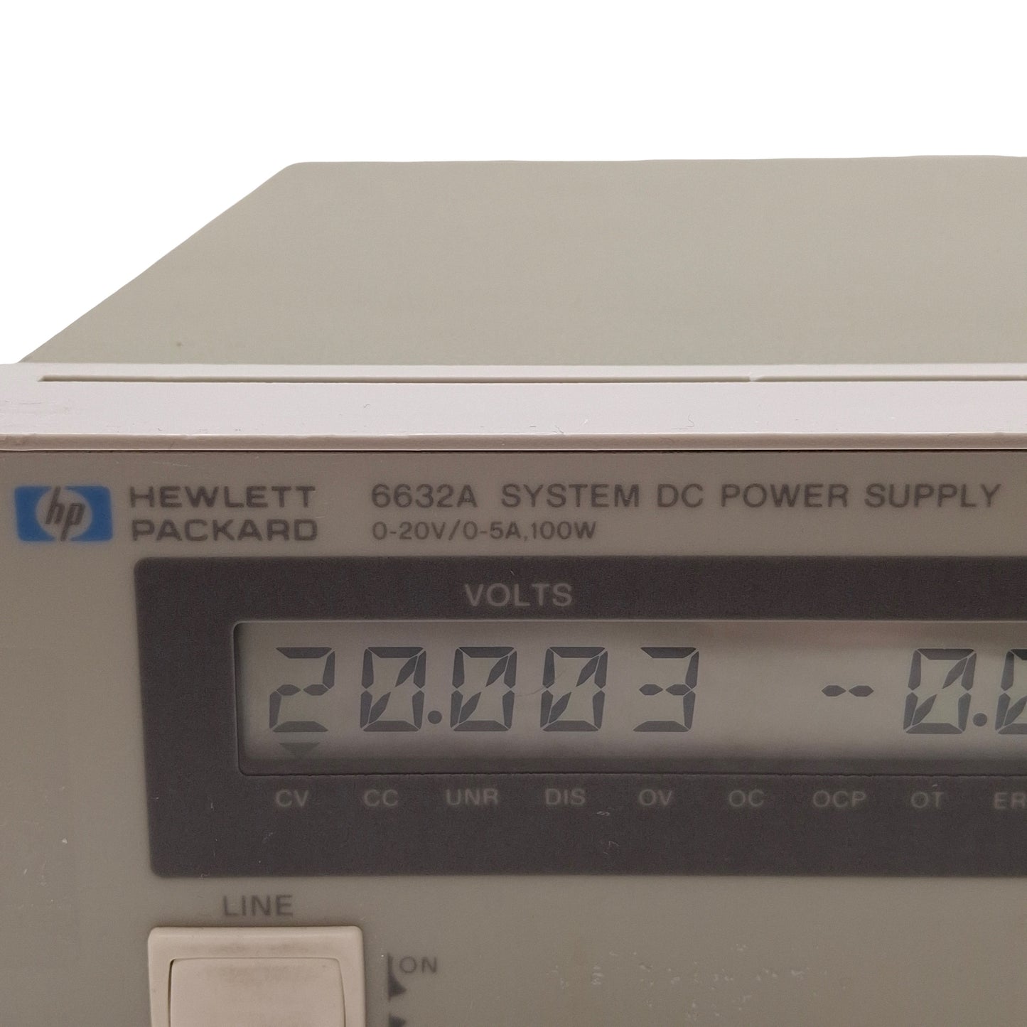 Used HP 6632A System DC Power Supply, 100W, 0-20VDC 0-5A Output, 120VAC *No Feet*