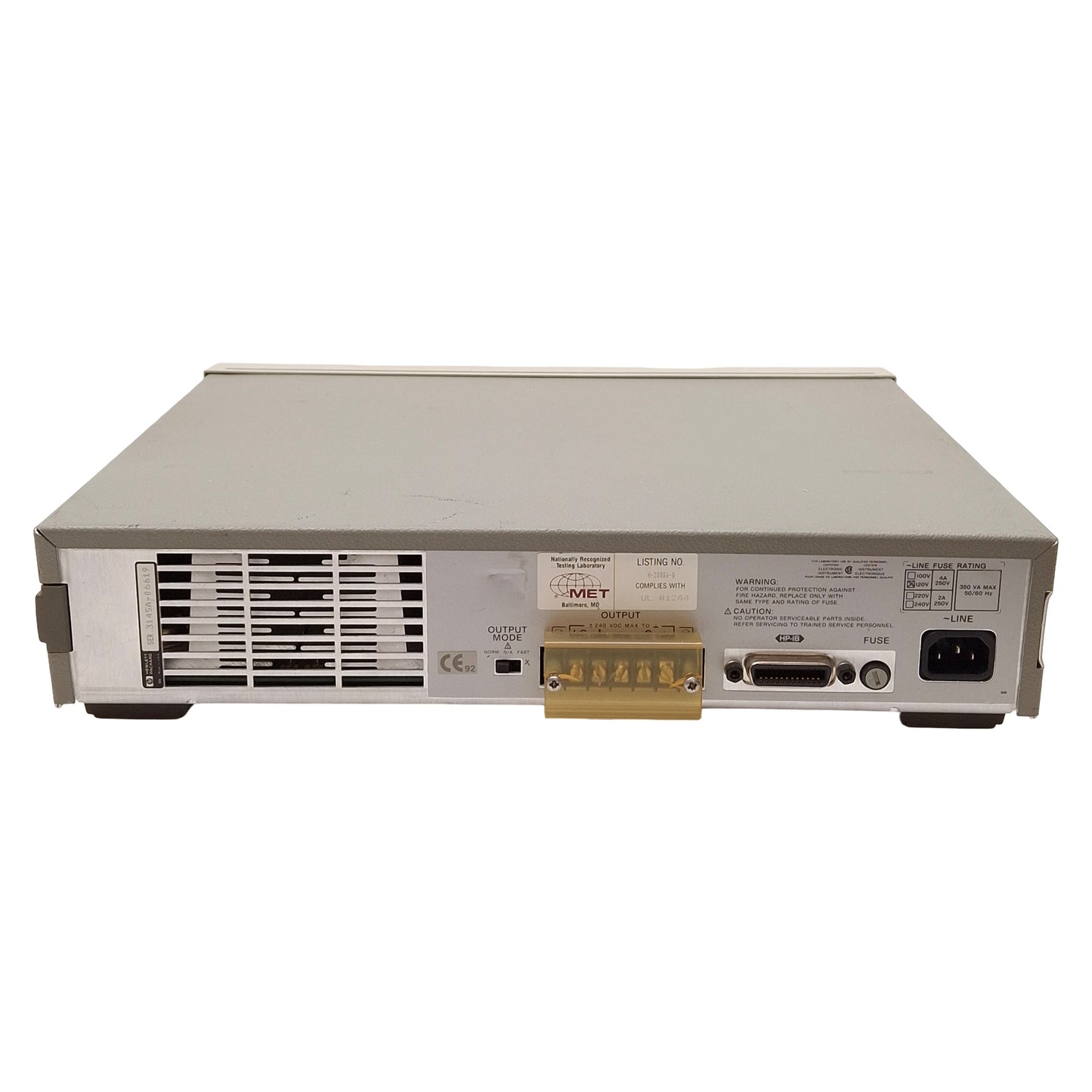 Used HP 6632A System DC Power Supply, 100W, 0-20VDC 0-5A Output, GPIB, 120VAC