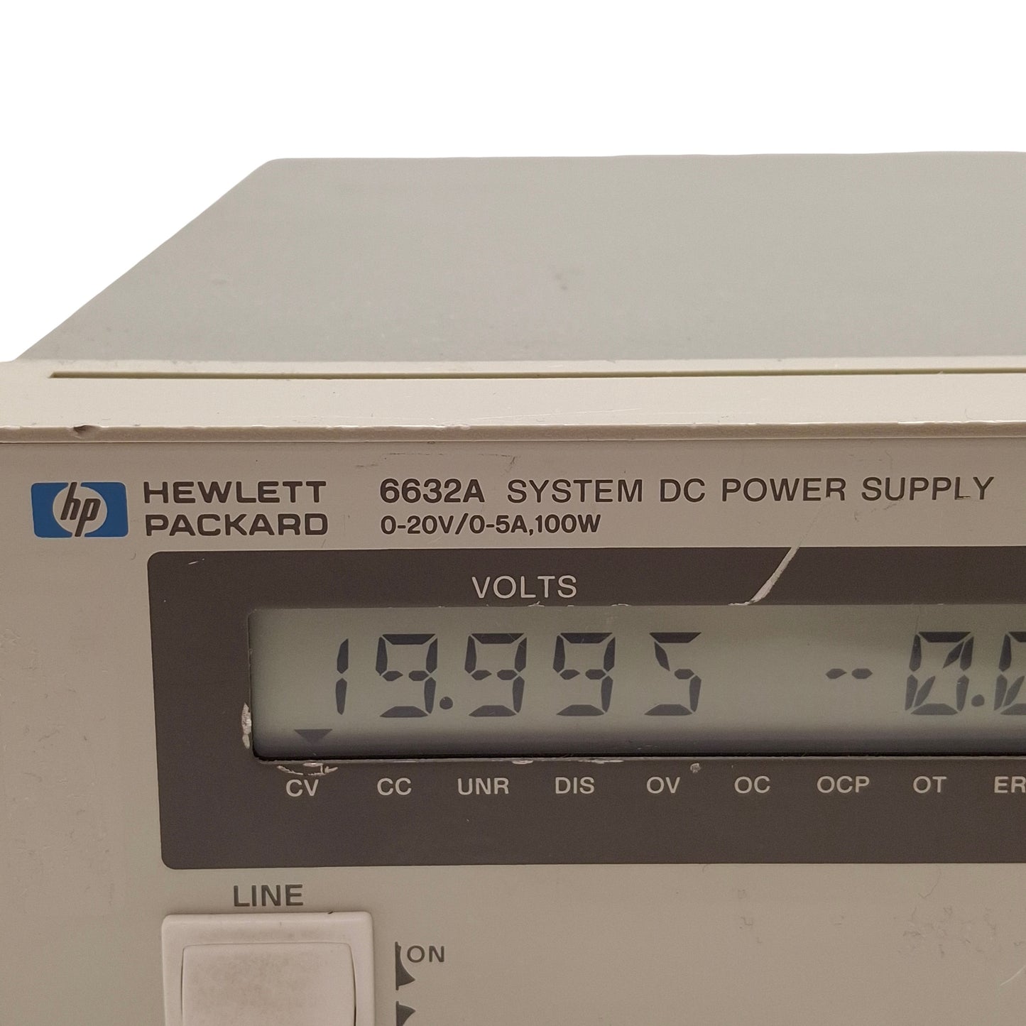 Used HP 6632A System DC Power Supply, 100W, 0-20VDC 0-5A Output, GPIB, 120VAC
