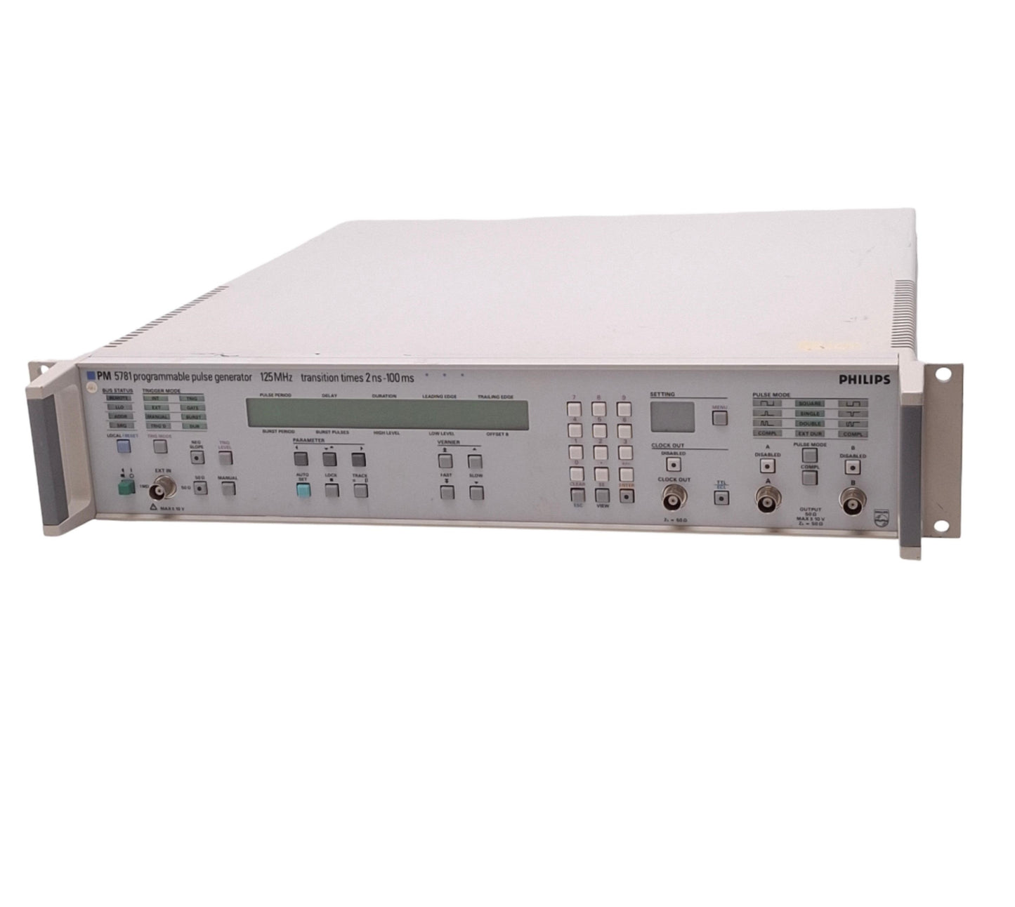Used Philips PM5781 Programmable Pulse Generator, 125MHz, 2U Rack, 120VAC, GPIB