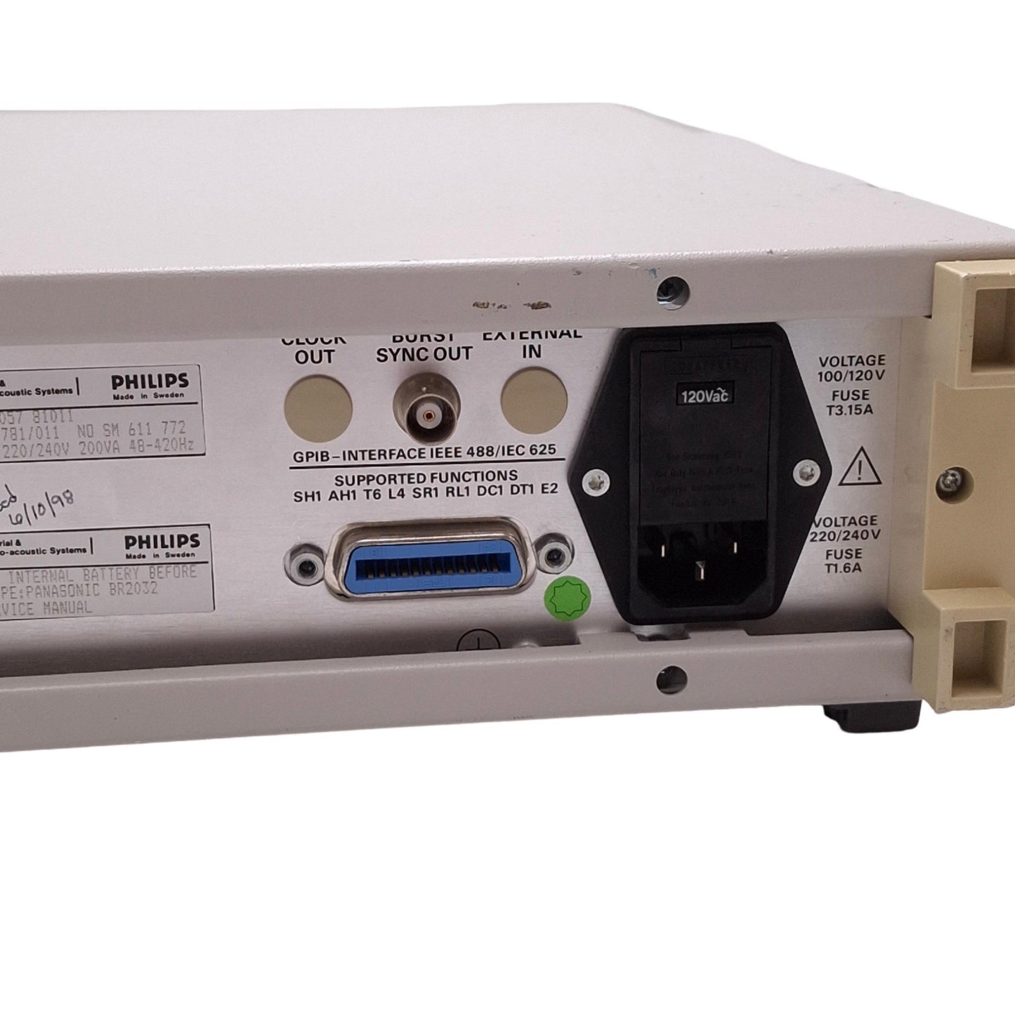 Used Philips PM5781 Programmable Pulse Generator, 125MHz, 2U Rack, 120VAC, GPIB