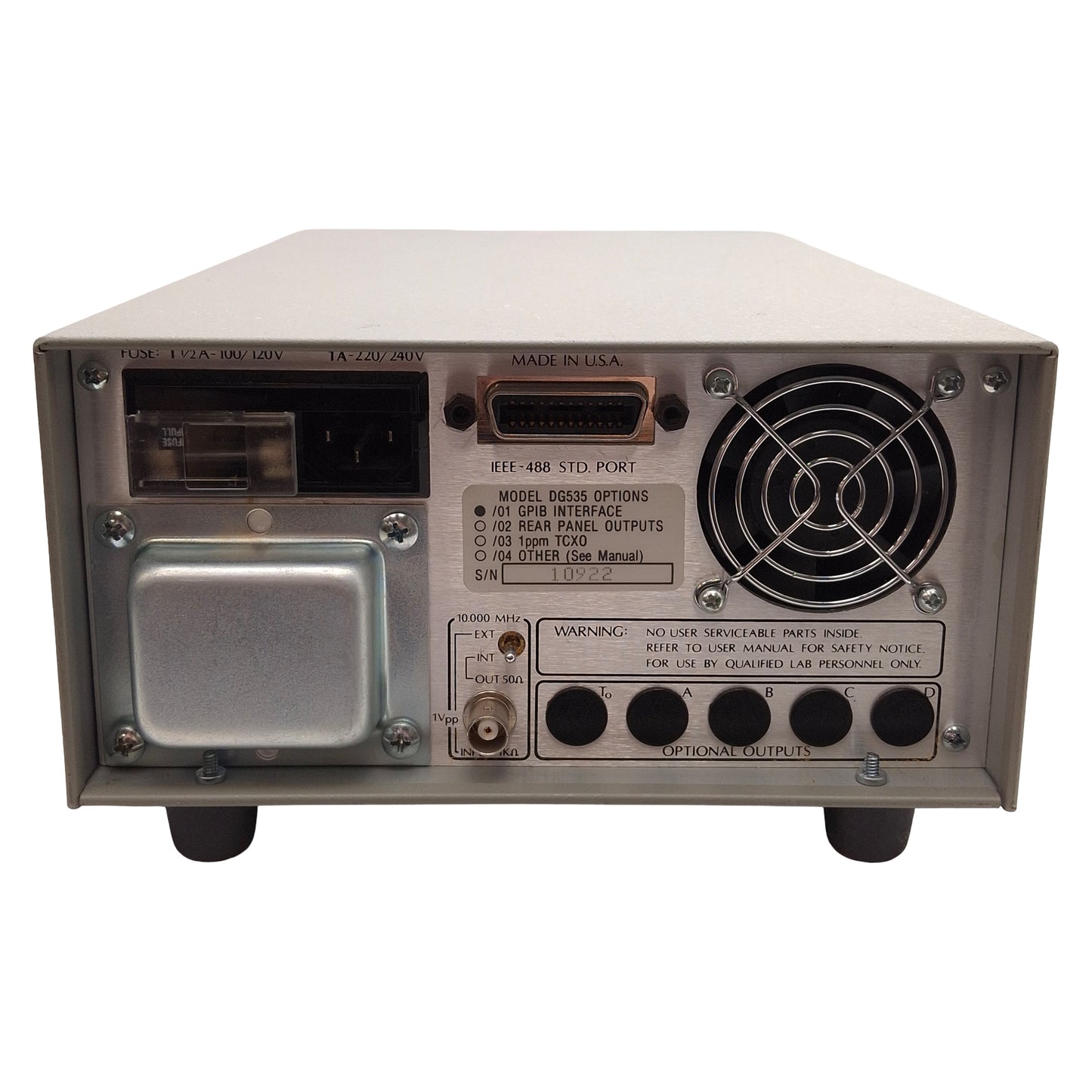 Used Stanford DG535 Digital Delay / Pulse Generator w/ GPIB, 4-Channel, 5ps, BNC