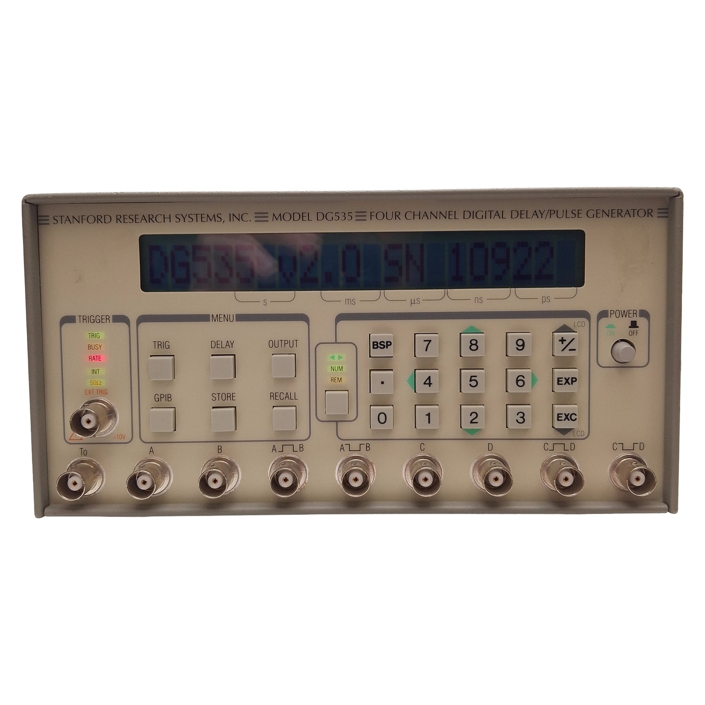 Used Stanford DG535 Digital Delay / Pulse Generator w/ GPIB, 4-Channel, 5ps, BNC