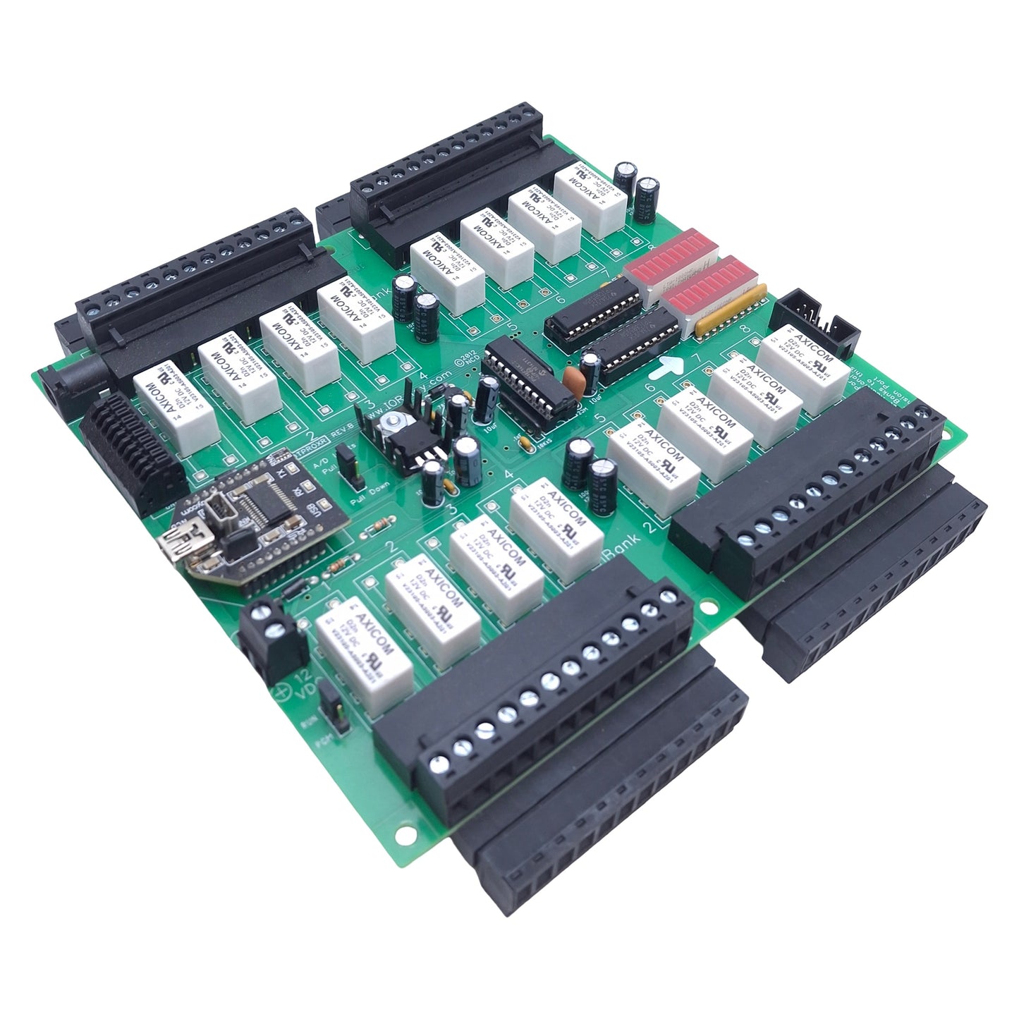 Used NCD ZADSR16xDPDTPROXR Relay Controller w/USB Module & Plug Connectors 1A DPDT
