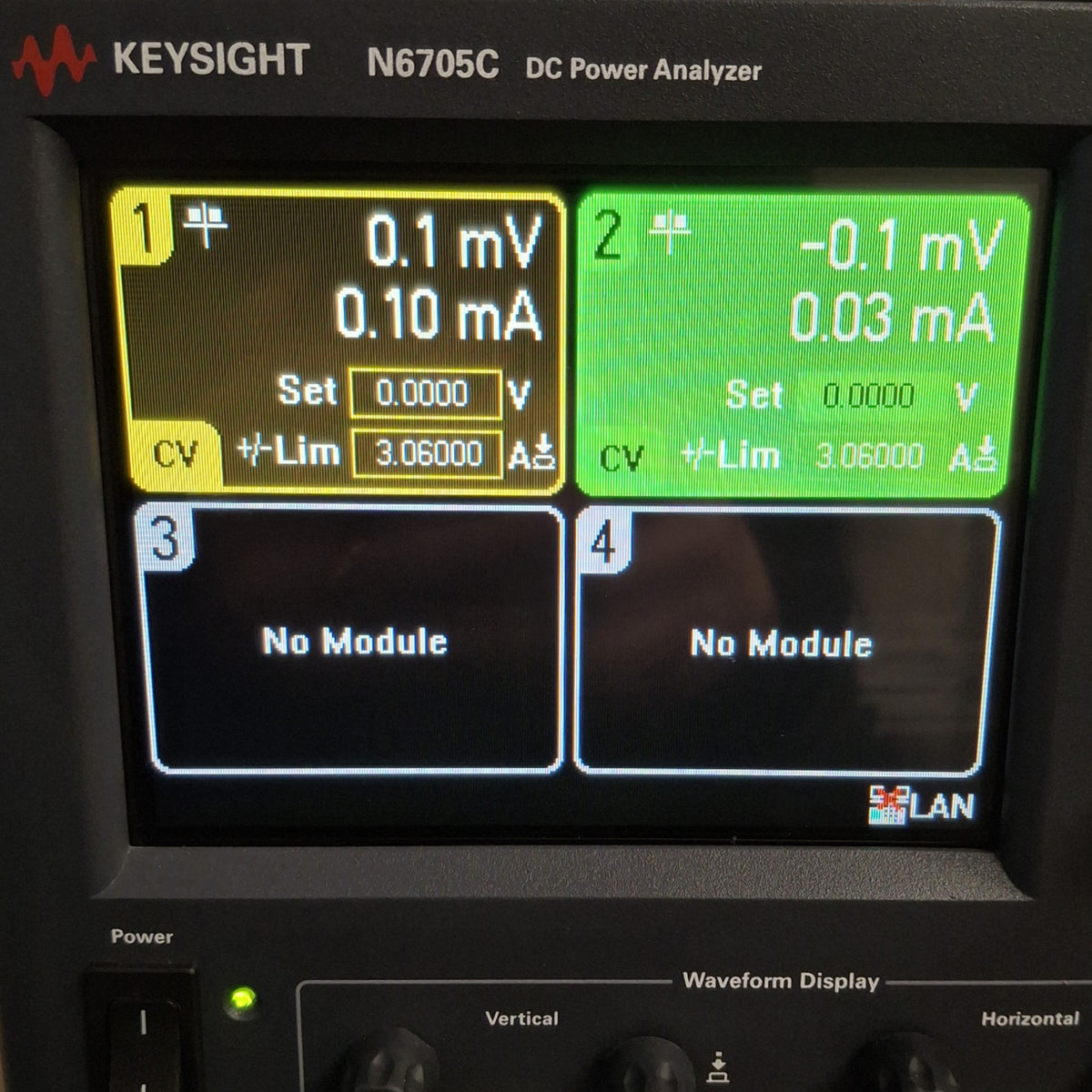 Used Keysight N6705C DC Power Analyzer w/ 2x SMU Modules OPT056 120VAC, *Passes Post*