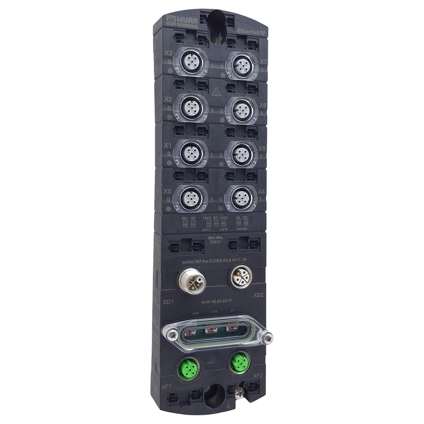 Used Murrelektronik 54631 IMPACT67 Pro E Ethernet/IO Module, 5-Pin M12, 10/100Mbits/s