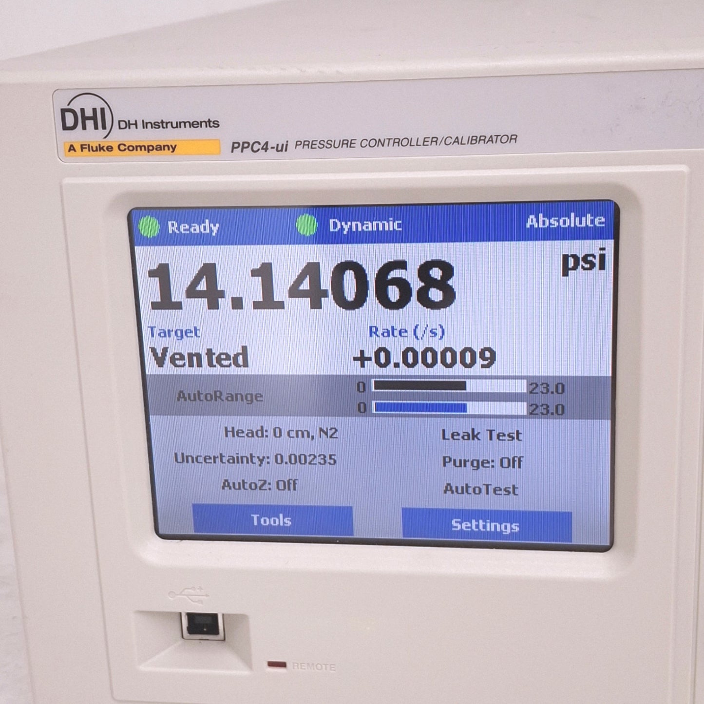 Used Fluke PPC4-ui A160Ks Pressure Controller/Calibrator, Q-RPT, 0-23psi, 100-240VAC