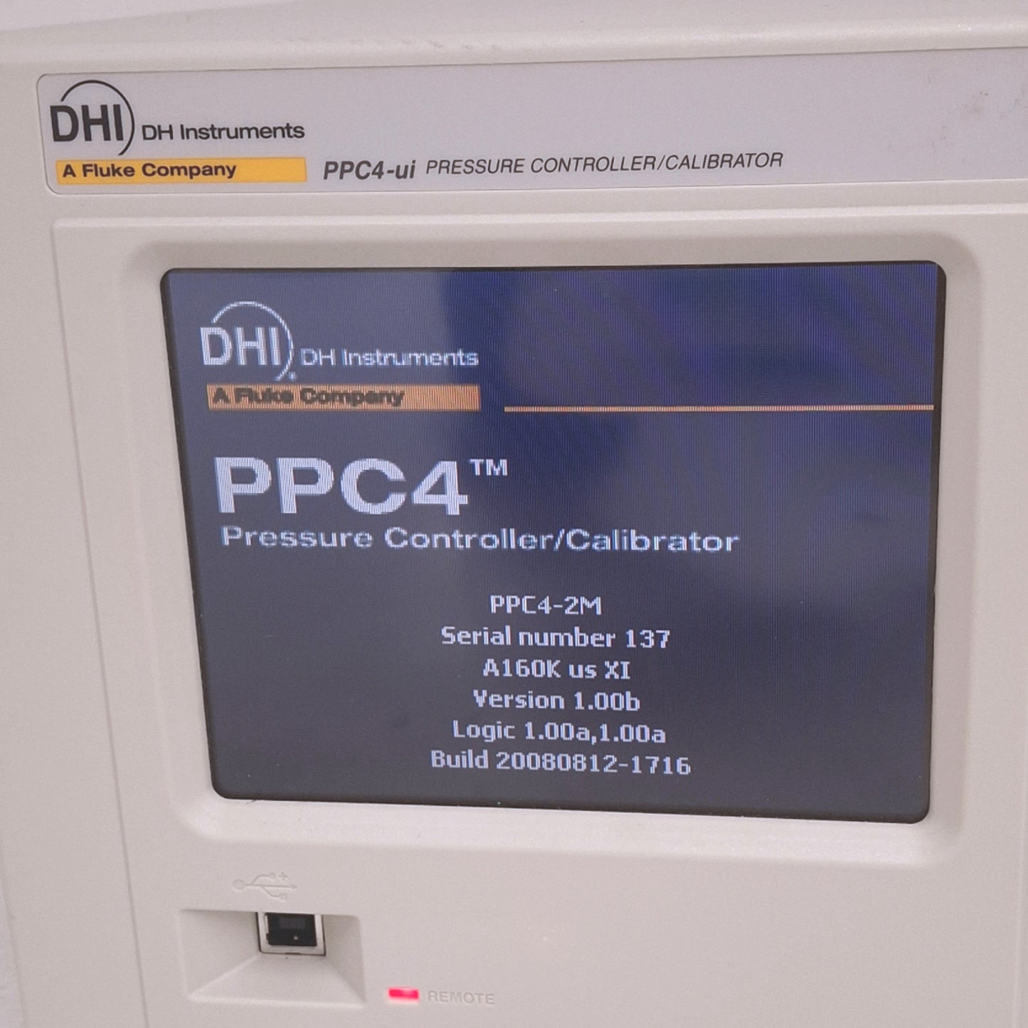 Used Fluke PPC4-ui A160Ks Pressure Controller/Calibrator, Q-RPT, 0-23psi, 100-240VAC