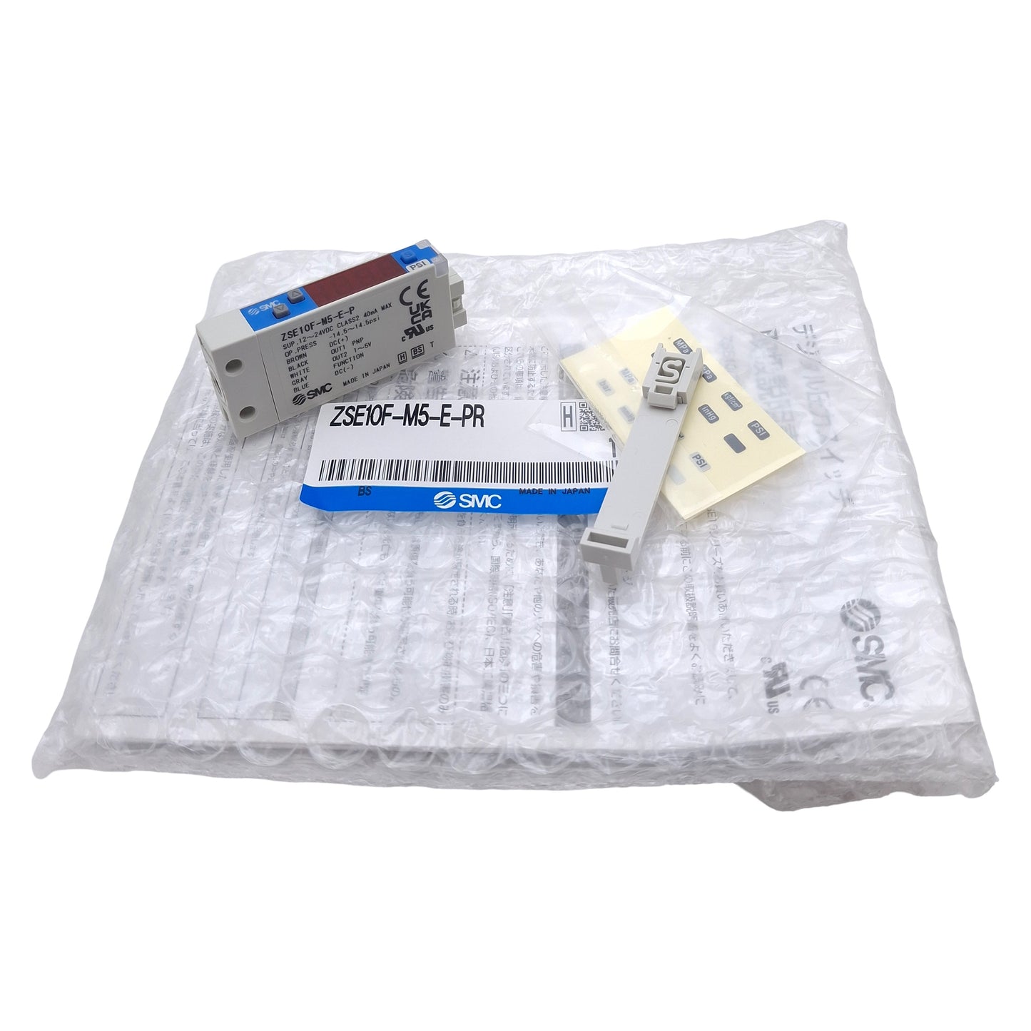 New SMC ZSE10F-M5-E-PR Vacuum Pressure Switch, PNP, -100.0 to 100kPa, M5x0.8, 24VDC