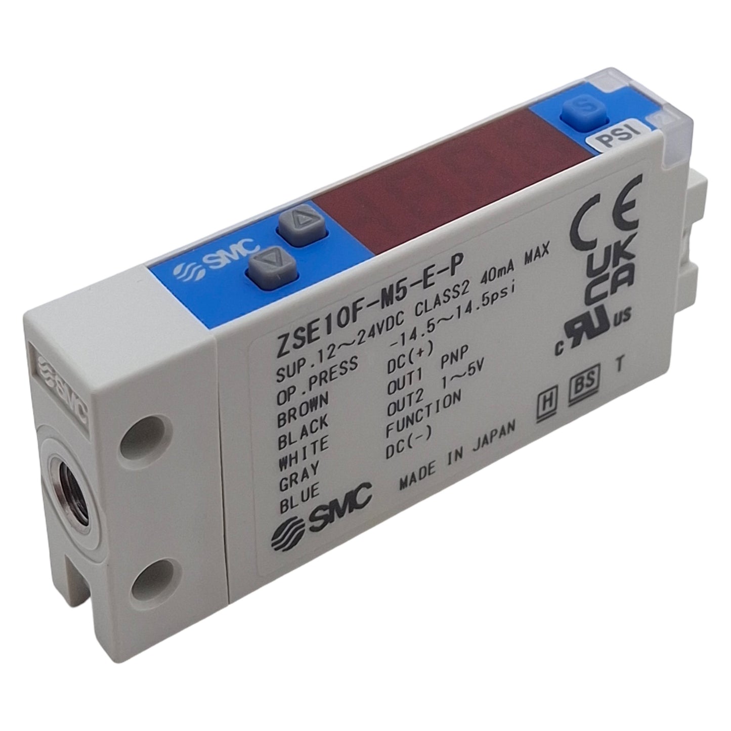 New SMC ZSE10F-M5-E-PR Vacuum Pressure Switch, PNP, -100.0 to 100kPa, M5x0.8, 24VDC
