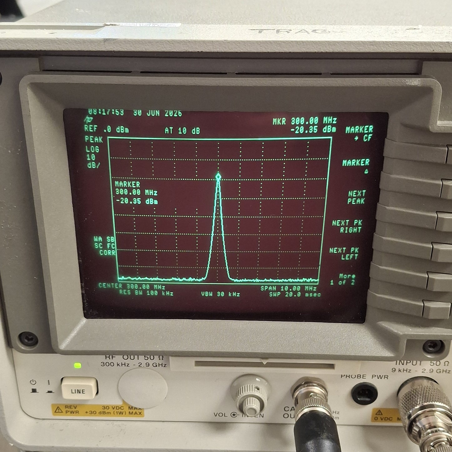 Used HP 8594E Spectrum Analyzer 9kHz to 2.9GHz, 1kHz to 3MHz Resolution, * Tested *