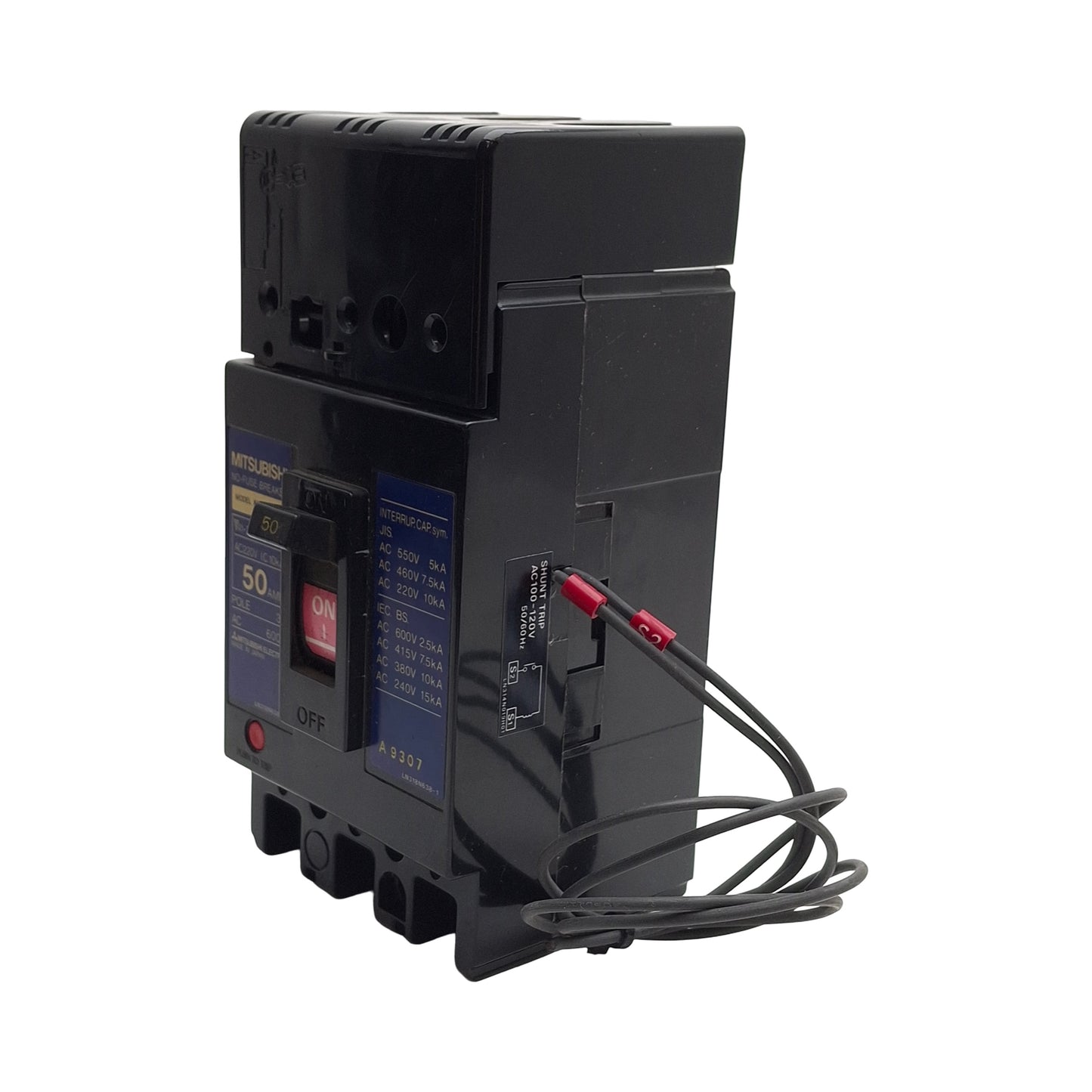 Used Mitsubishi NF50-SS-3P-50A+SHUNTRIP100-120VAC Circuit Breaker, 3-Poles, 50A