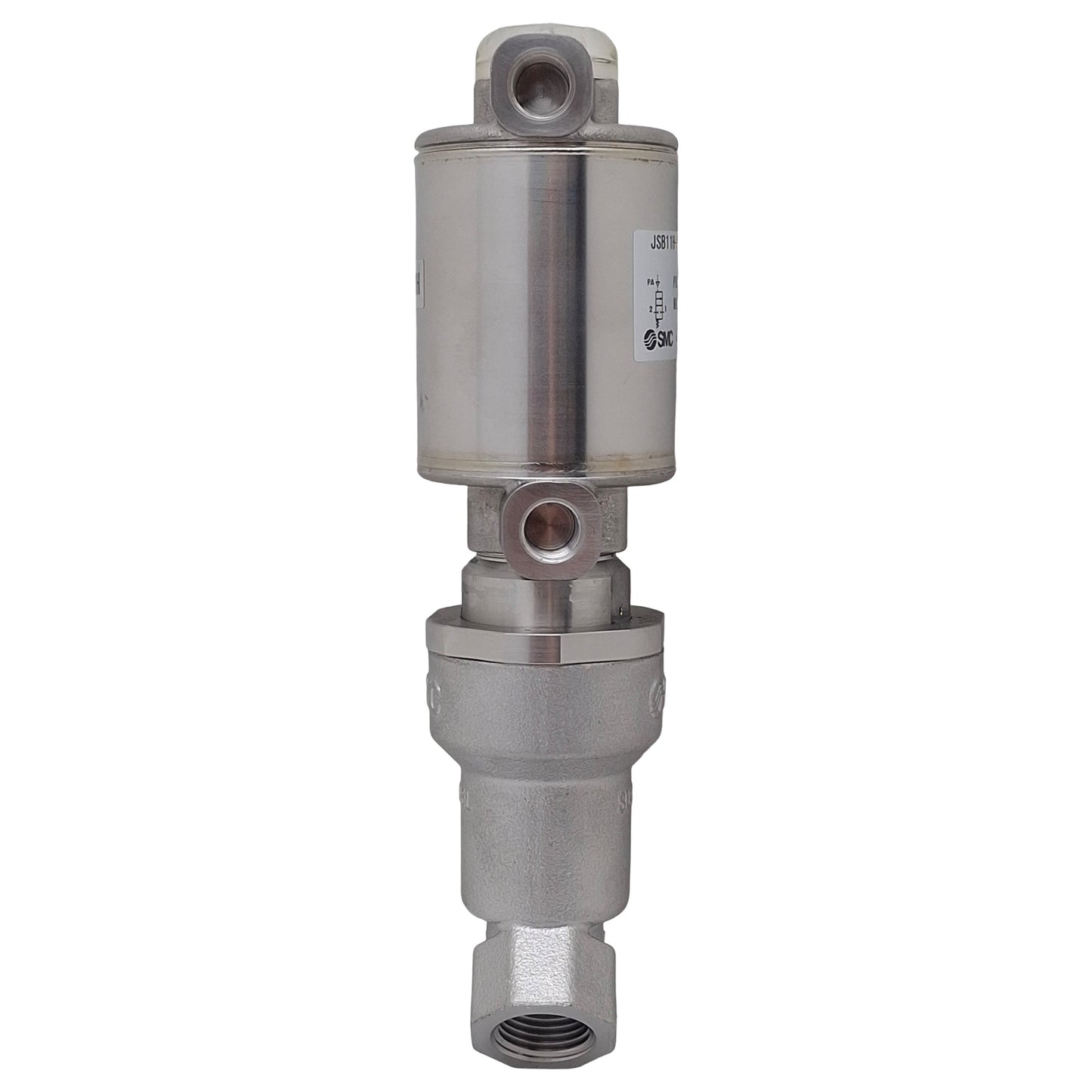 Used SMC JSB11H-ST10AN-2S Angle Seat Valve, N.C, 3/8in NPT, ø40mm Head, 0-1.6MPa