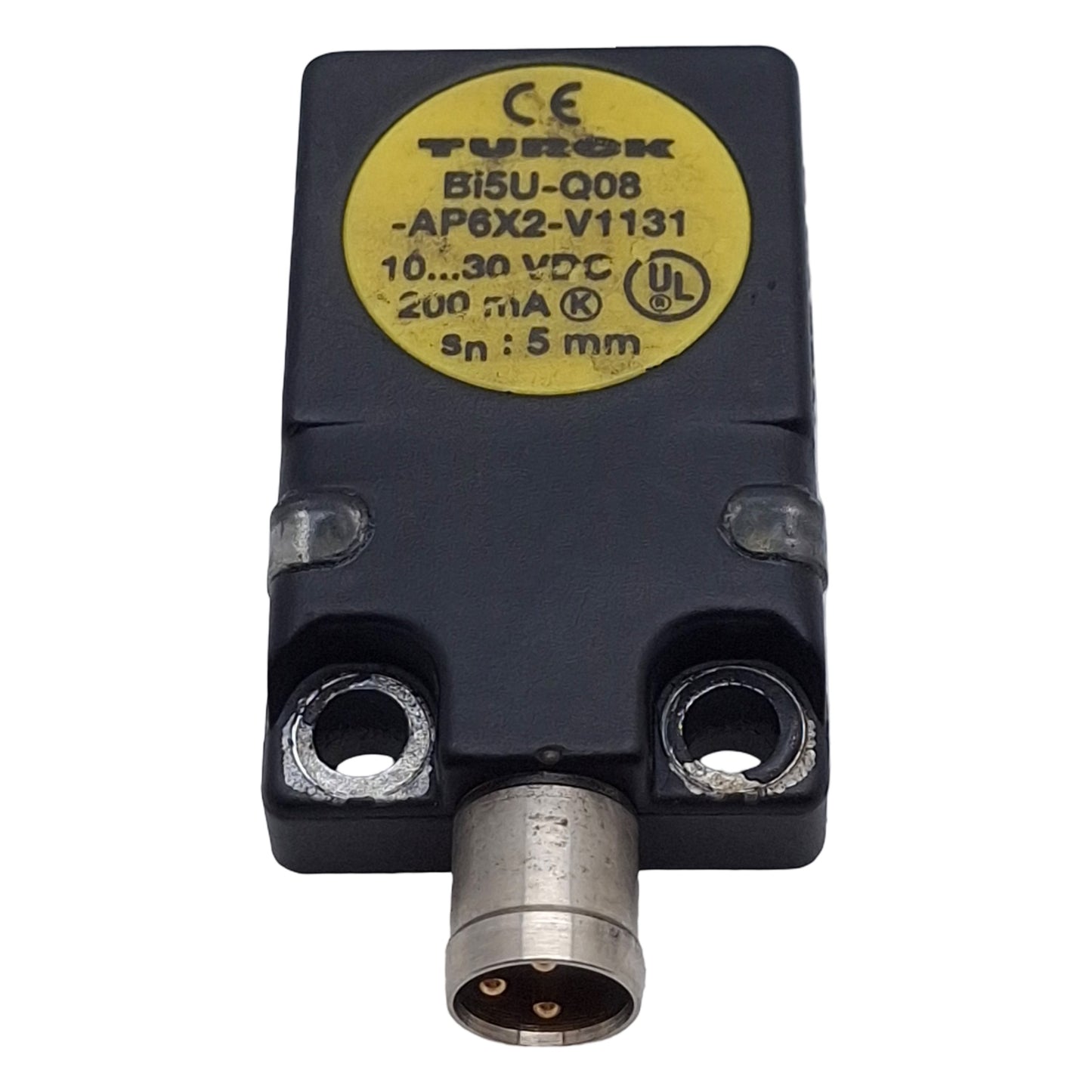 Used Turck Bi5U-Q08-AP6X2-V1131 Inductive Sensor, PNP NO 5mm Range 10-30VDC, 3-Pin M8