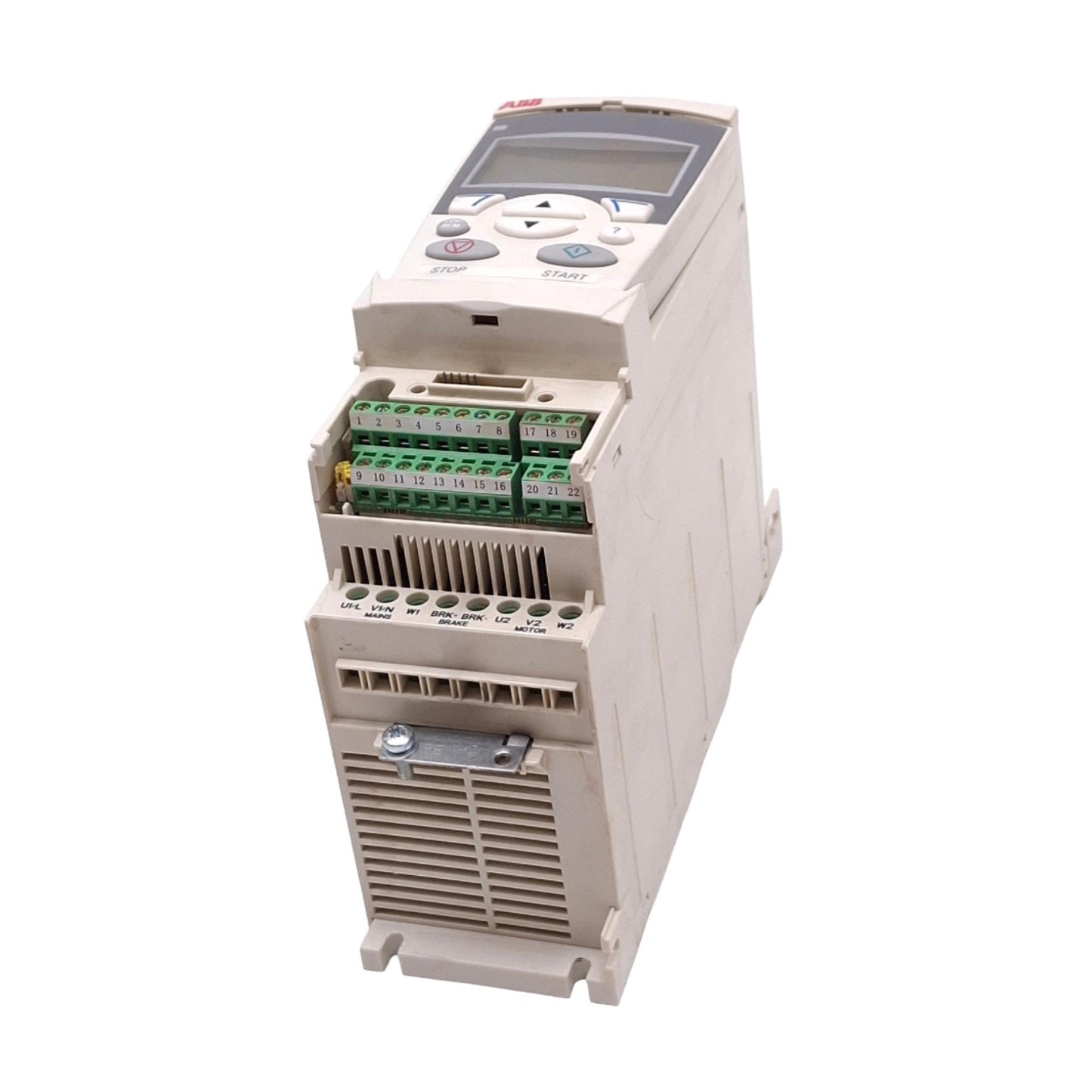 Used ABB ACS350-03U-02A4-2 Variable Frequency Drive, 3ph 0-240VAC 0-500Hz, 1/2hp
