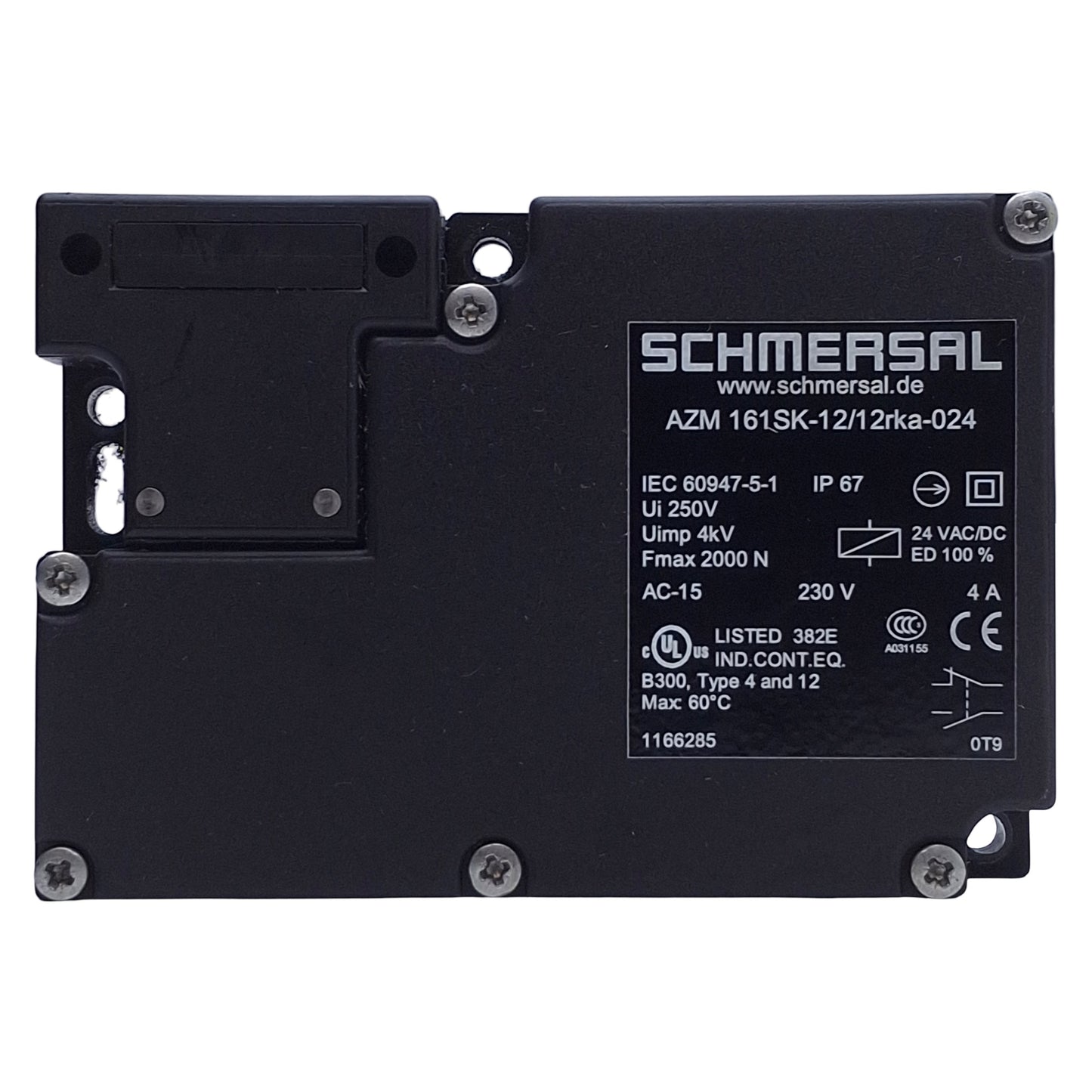 Used Schmersal AZM 161Sk-12/12RKA-024 Solenoid Interlock Switch 24VAC/DC 2NC 10W