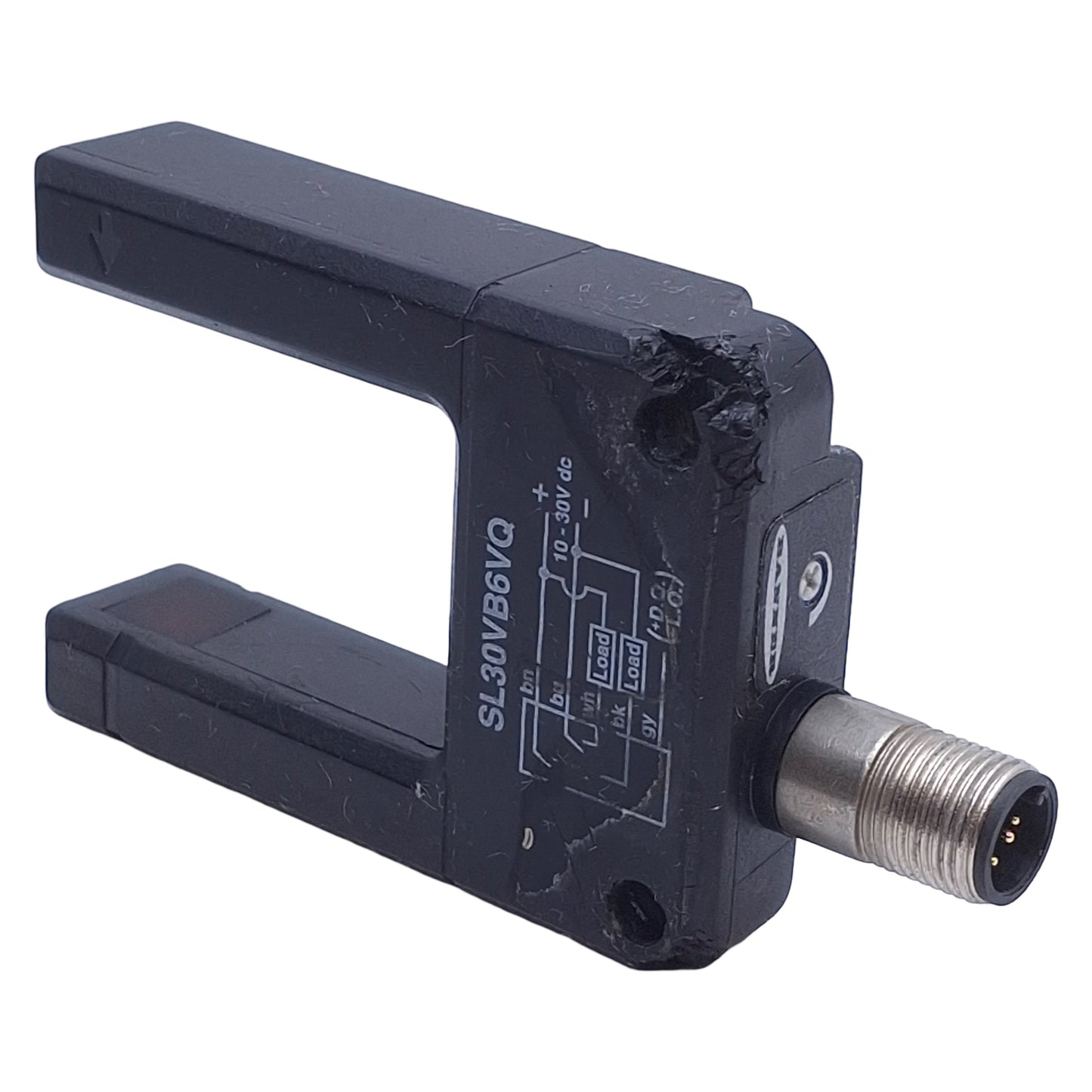 Used Banner SL30VB6VQ Slot Sensor 10-30VDC, Bipolar, 5-pin M12 QD, 30.5 x 45mm Slot